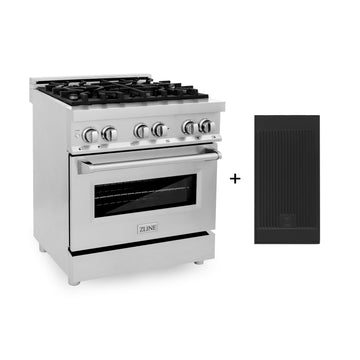 ZLINE 30-Inch Dual Fuel Range with Gas Cooktop, Electric Oven and Griddle, 4.0 cu. ft., Stainless Steel, (RA-GR-30)