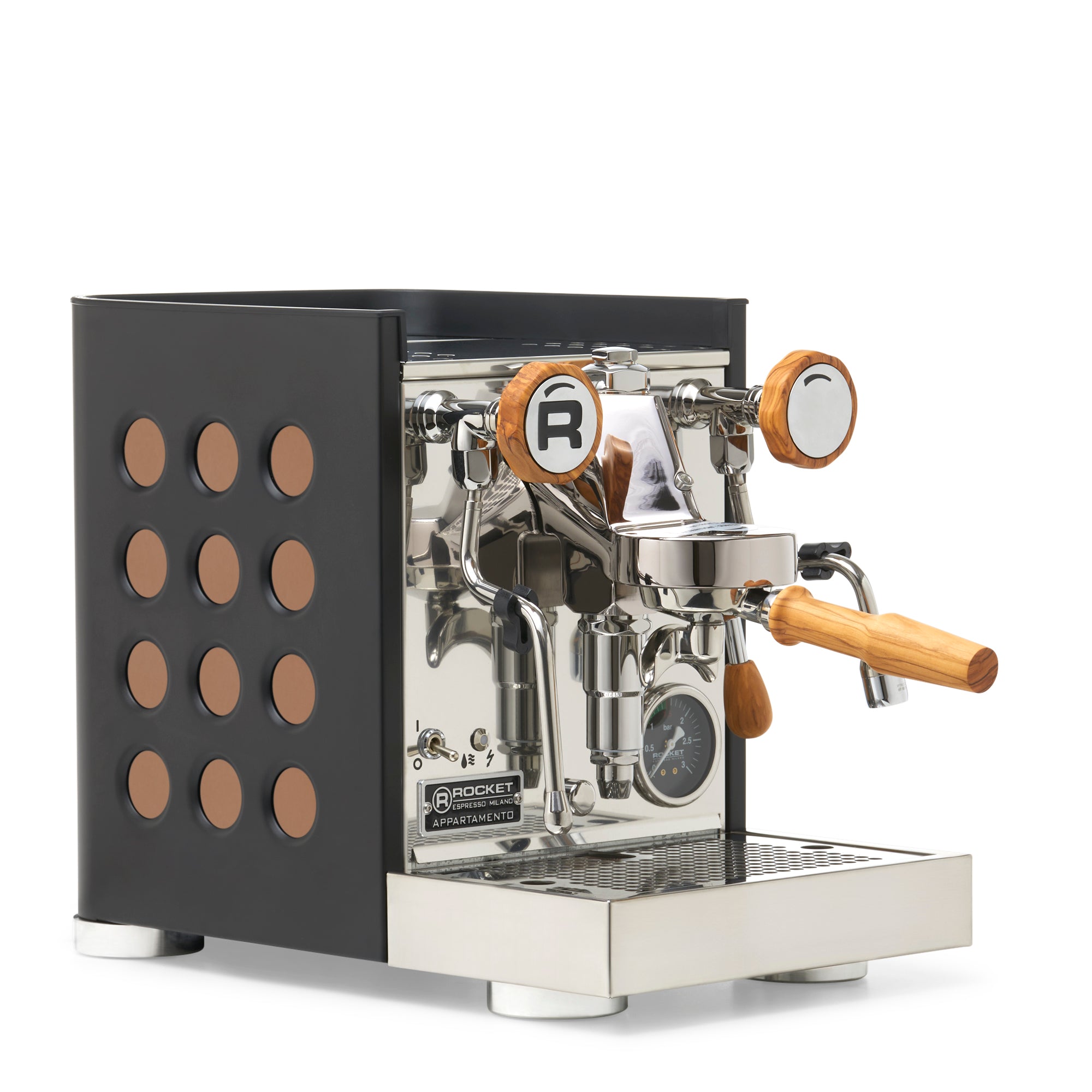 Rocket Espresso Appartamento TCA Espresso Machine - Black with Black Stripe