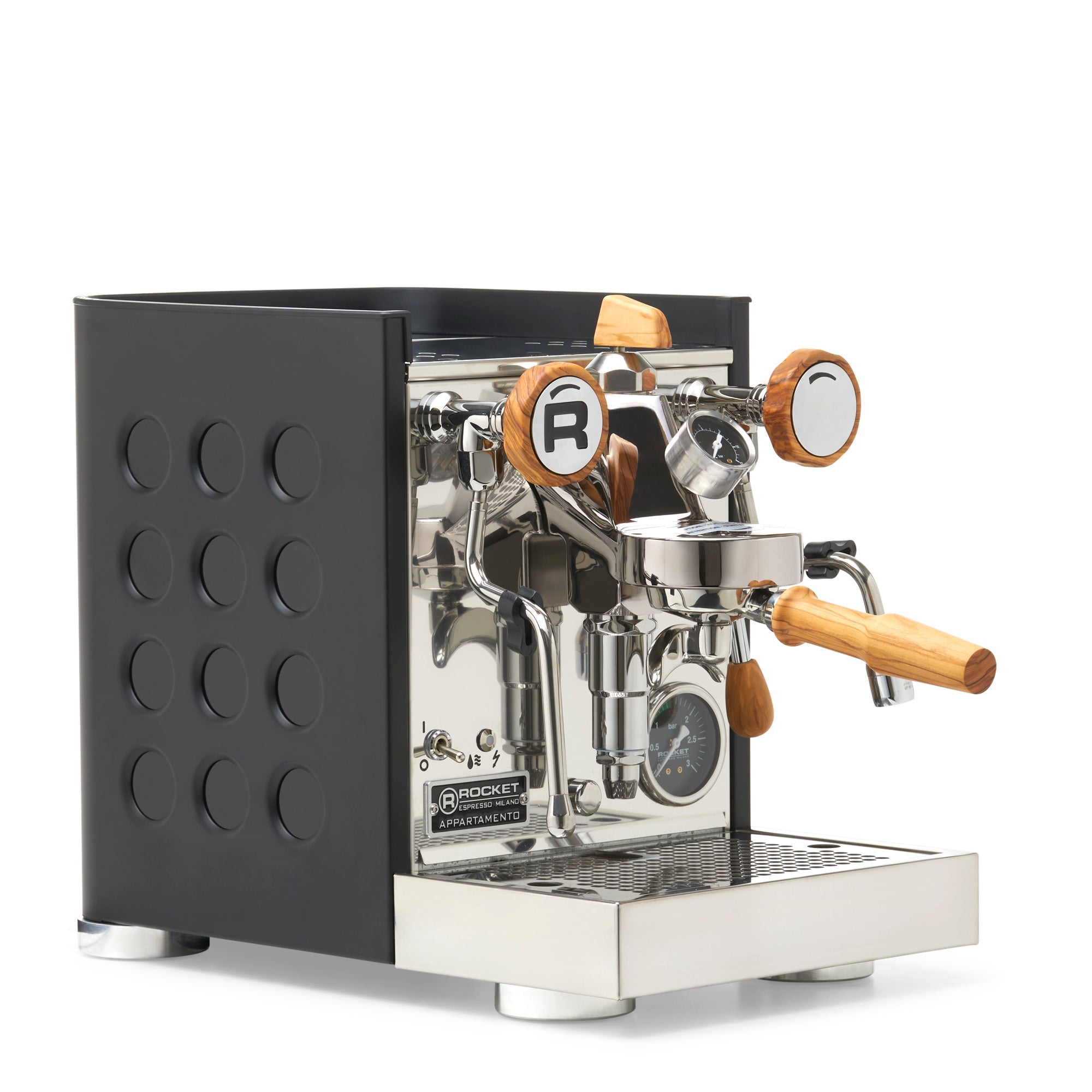 Rocket Espresso Appartamento TCA Espresso Machine - Black with Black Stripe