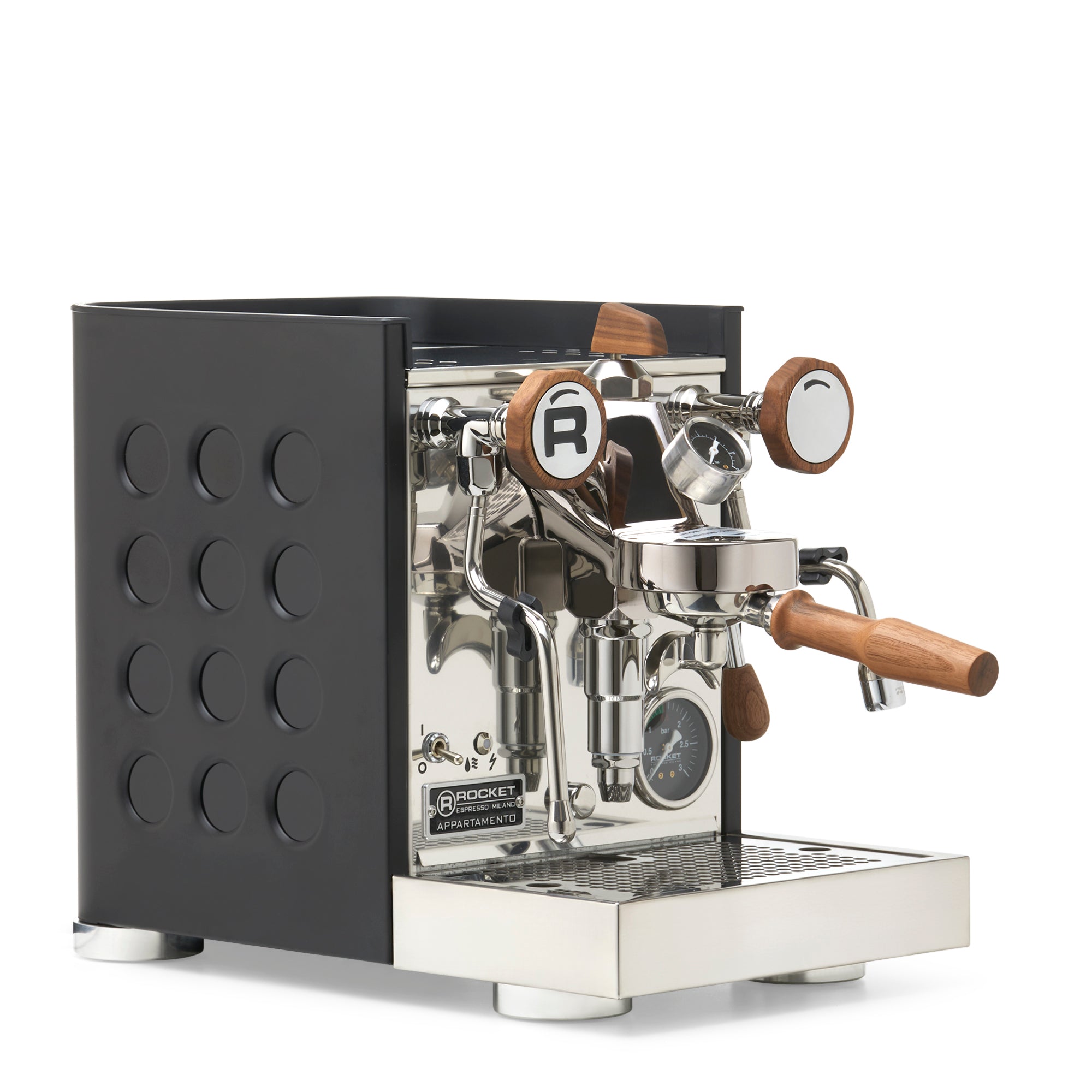 Rocket Espresso Appartamento TCA Espresso Machine - Black with Black Stripe