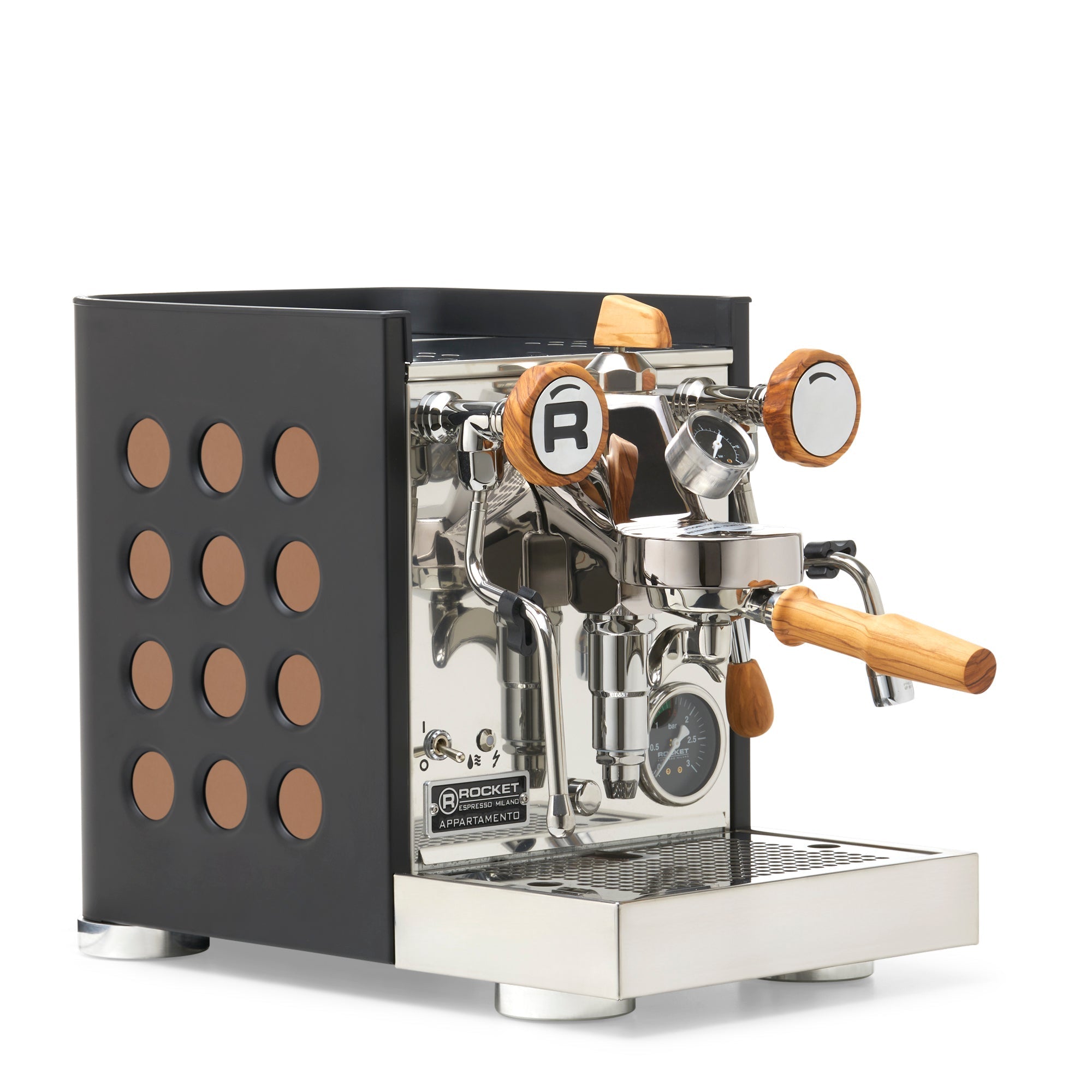 Rocket Espresso Appartamento TCA Espresso Machine - Black with Black Stripe