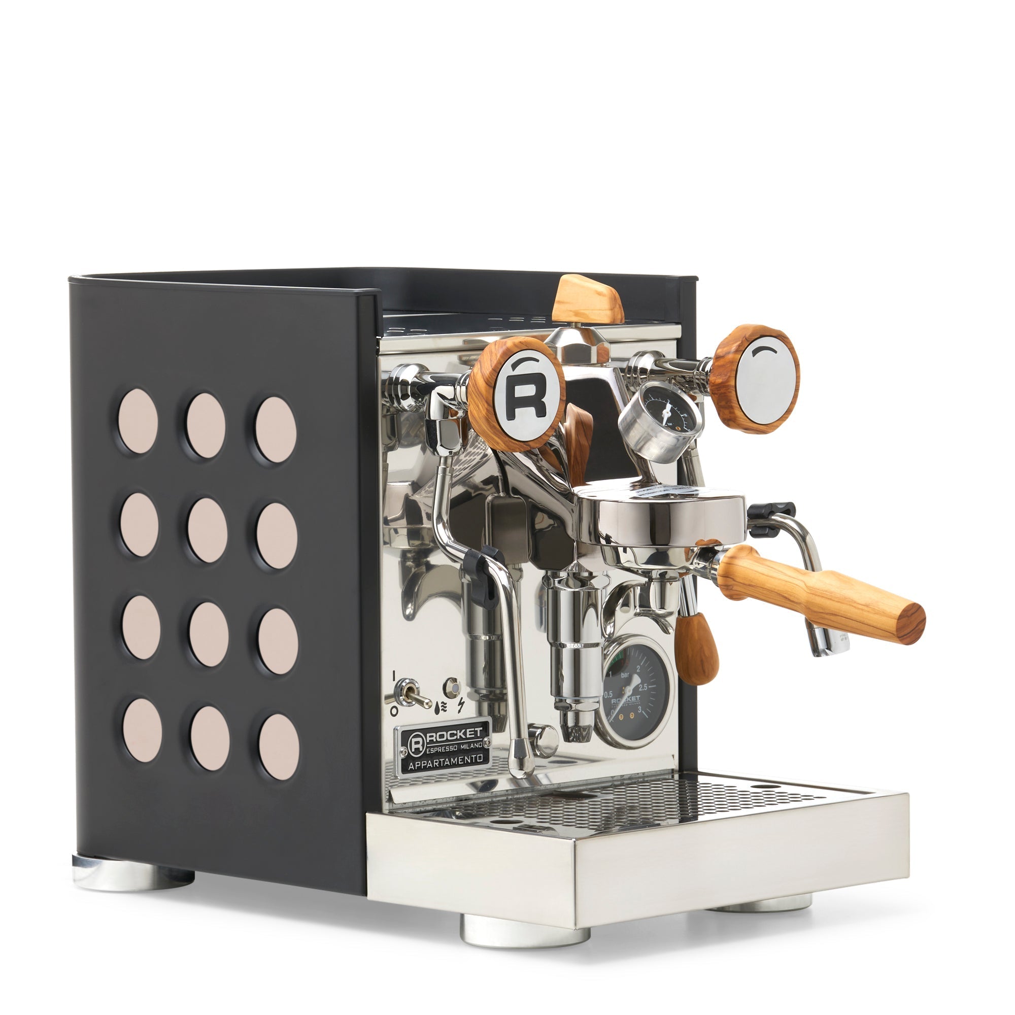 Rocket Espresso Appartamento TCA Espresso Machine - Black with Black Stripe