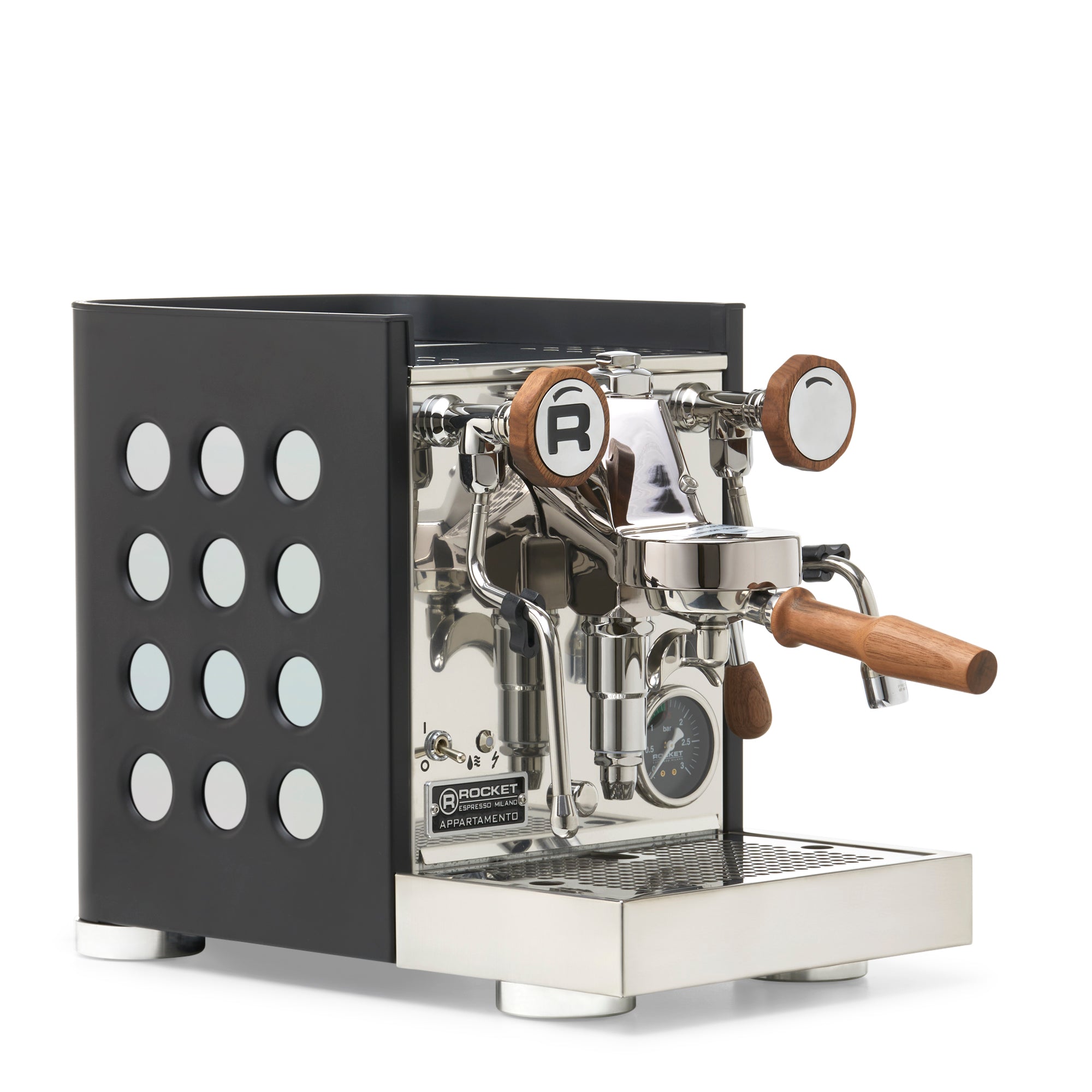 Rocket Espresso Appartamento TCA Espresso Machine - Black with Black Stripe
