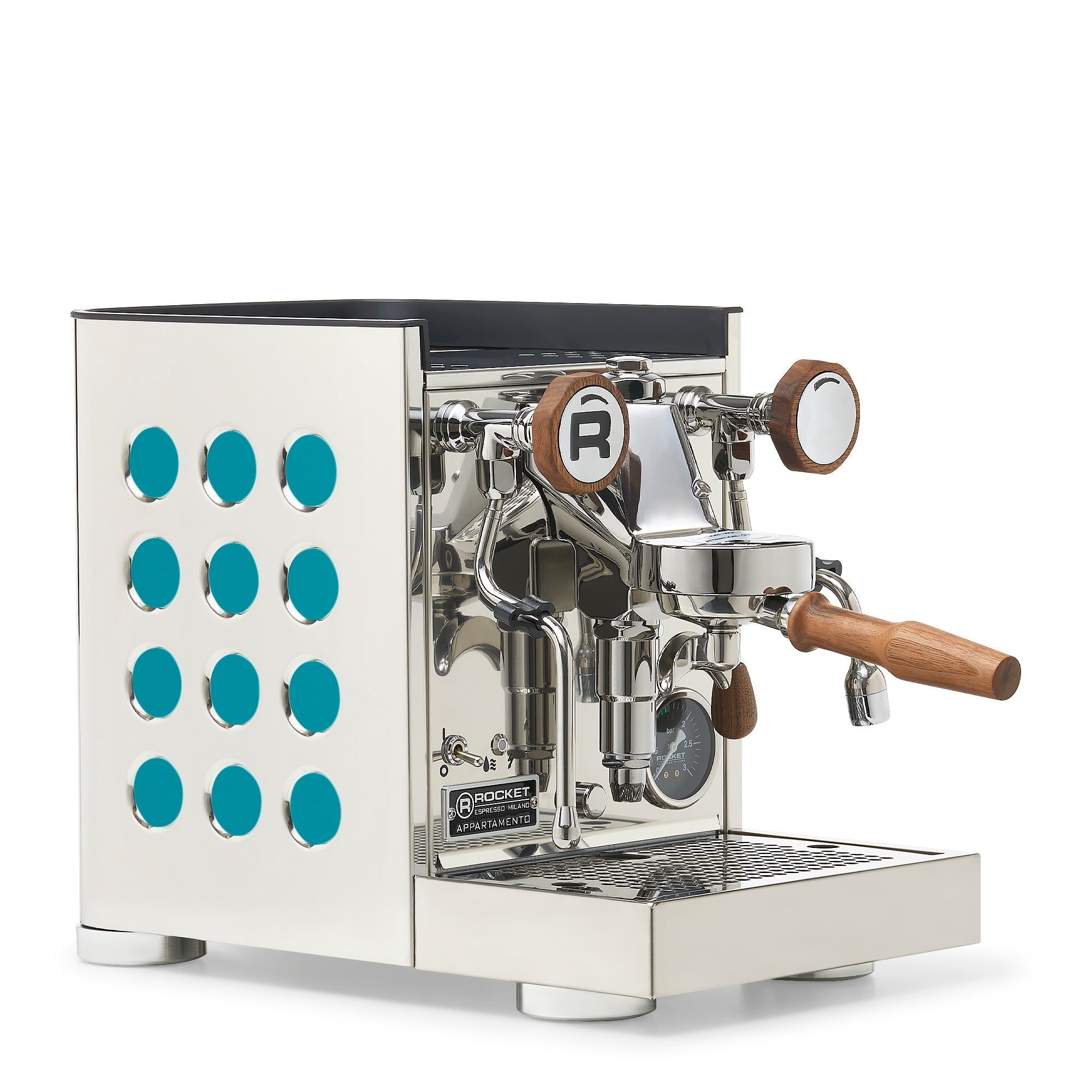Rocket Espresso Appartamento TCA Espresso Machine - Stainless Steel with Black Stripe