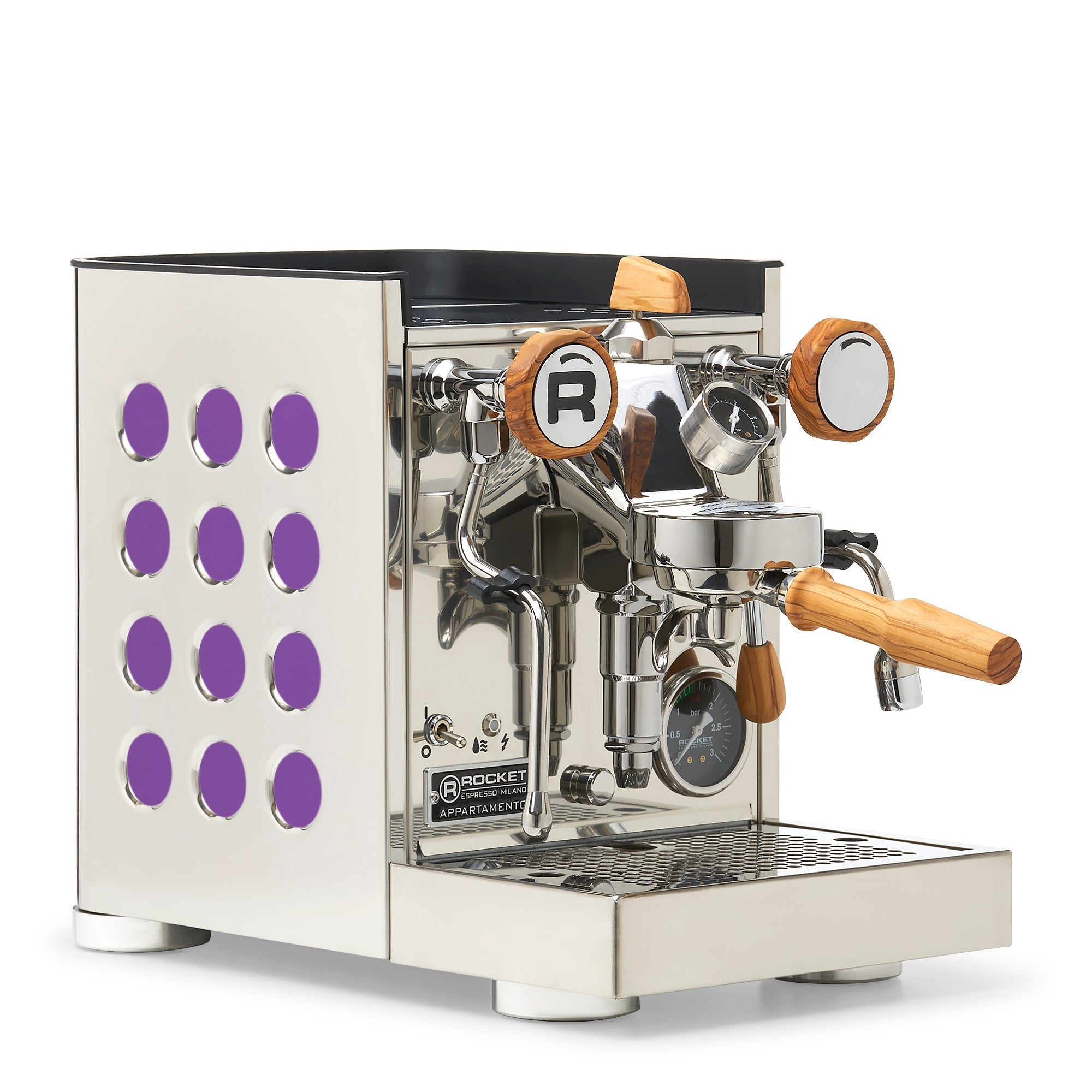 Rocket Espresso Appartamento TCA Espresso Machine - Stainless Steel with Black Stripe