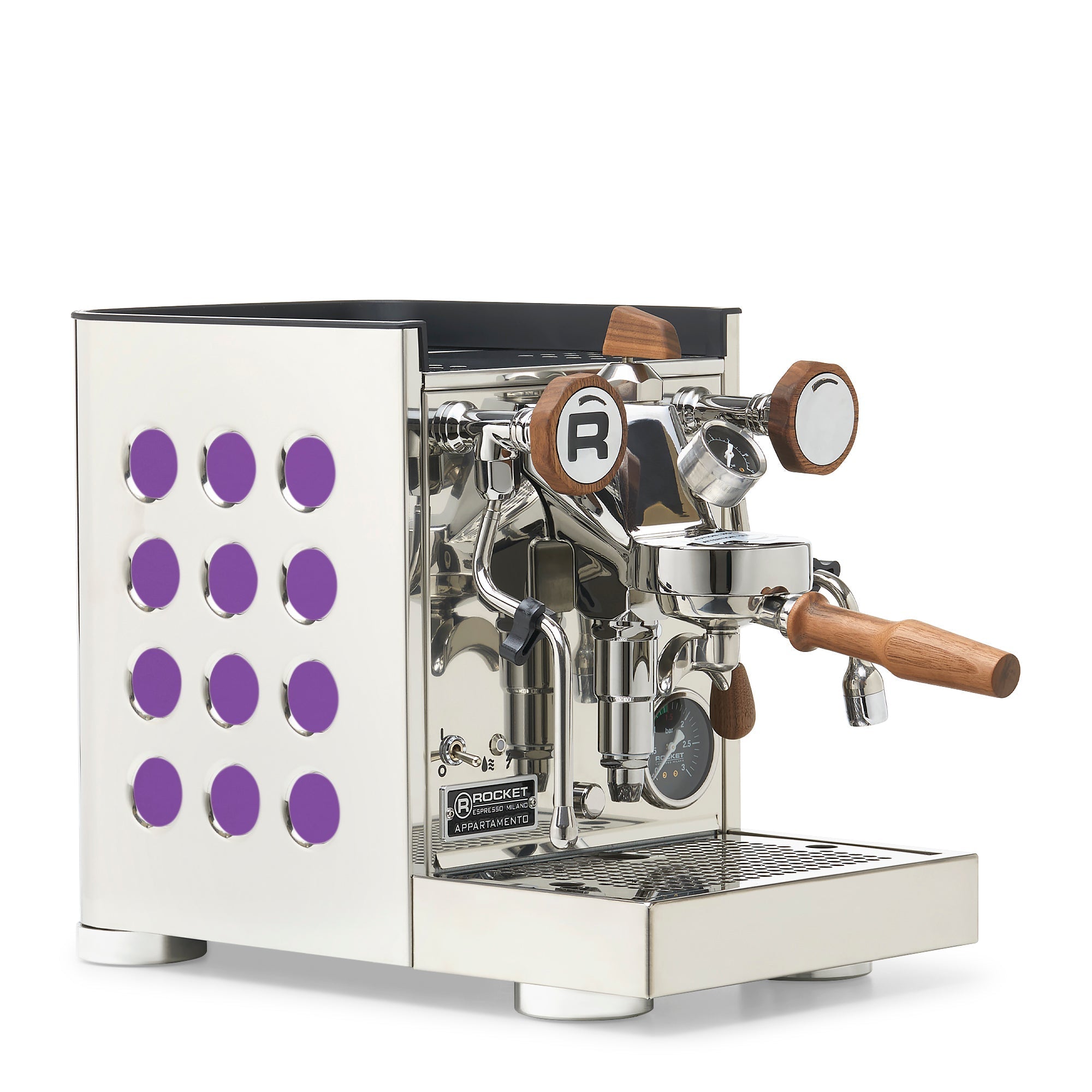 Rocket Espresso Appartamento TCA Espresso Machine - Stainless Steel with Black Stripe