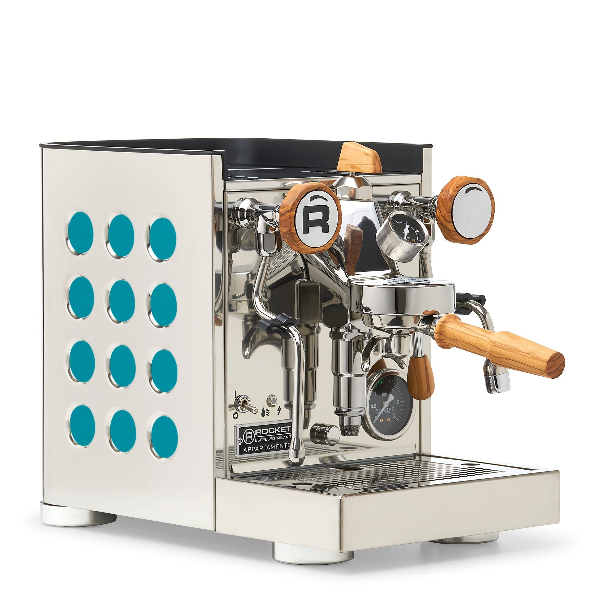 Rocket Espresso Appartamento TCA Espresso Machine - Stainless Steel with Black Stripe