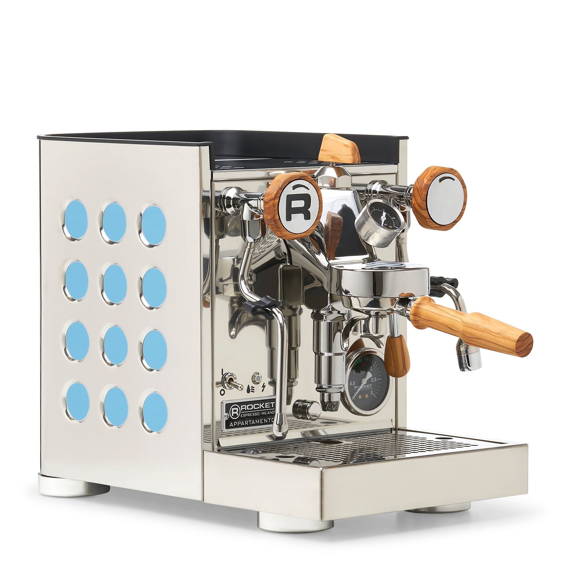 Rocket Espresso Appartamento TCA Espresso Machine - Stainless Steel with Black Stripe