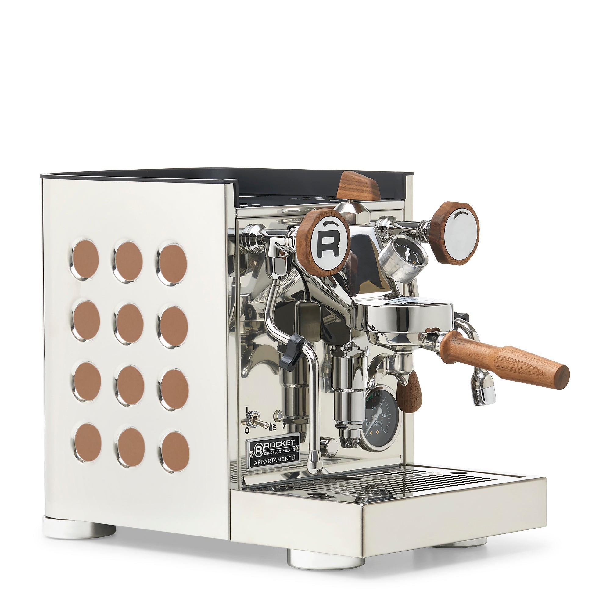 Rocket Espresso Appartamento TCA Espresso Machine - Stainless Steel with Black Stripe