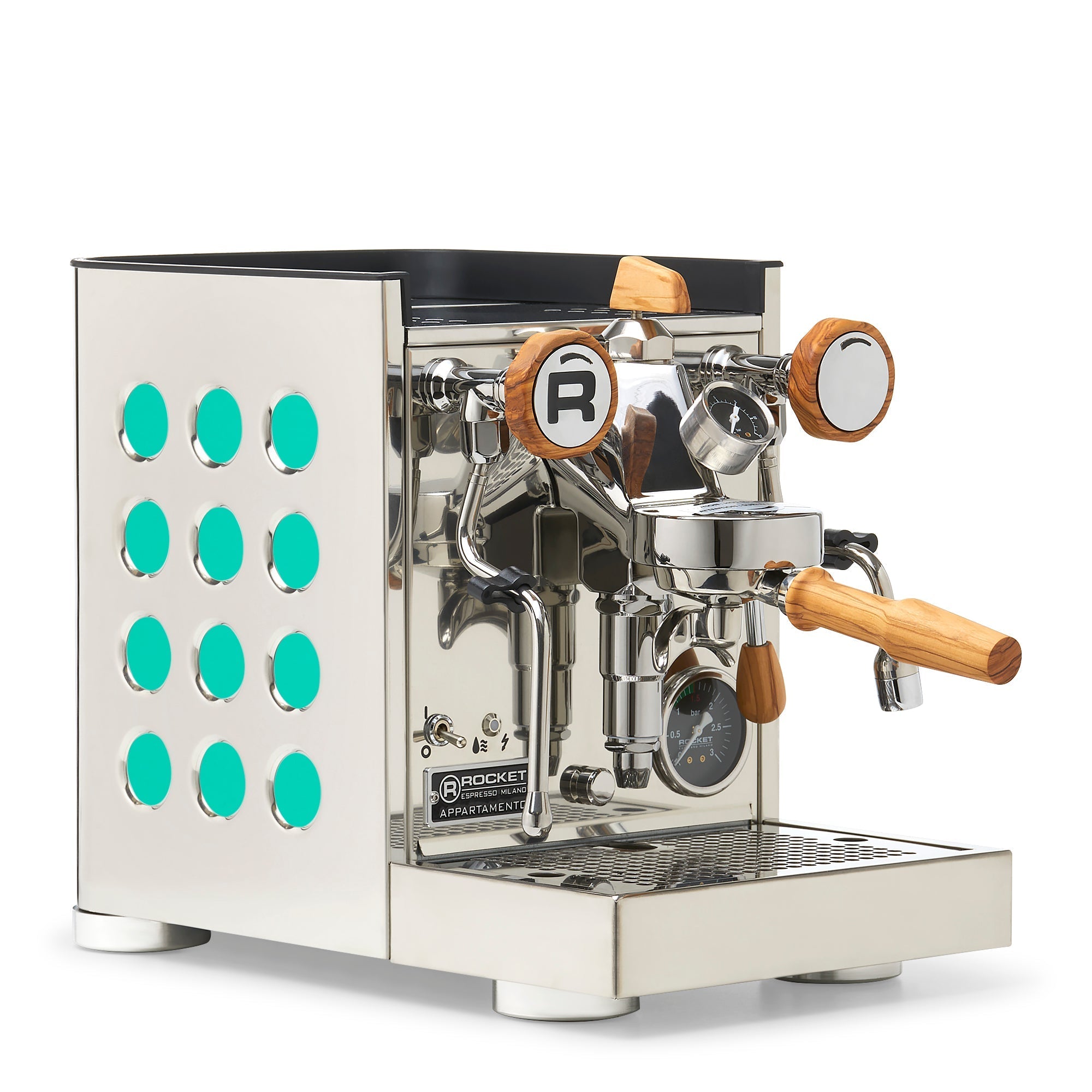 Rocket Espresso Appartamento TCA Espresso Machine - Stainless Steel with Black Stripe