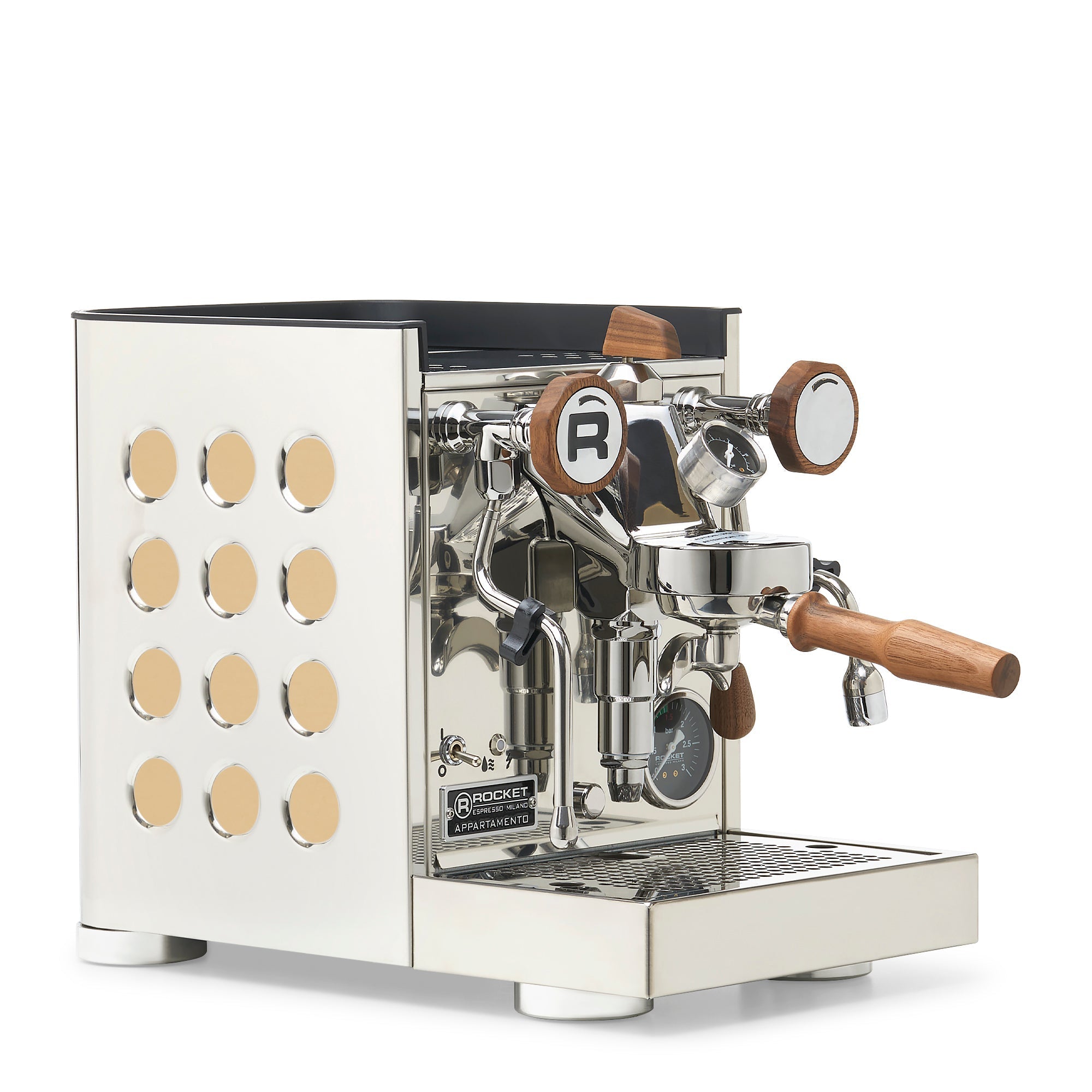 Rocket Espresso Appartamento TCA Espresso Machine - Stainless Steel with Black Stripe