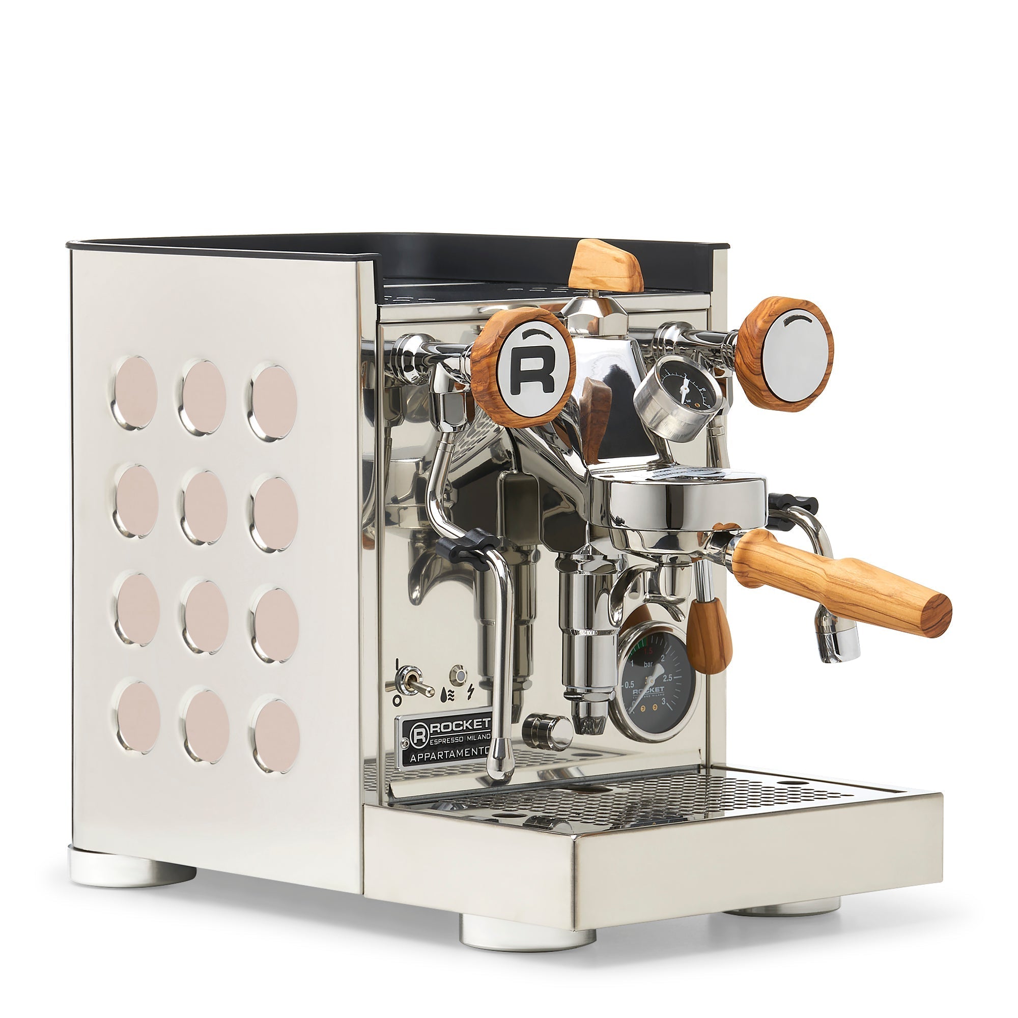 Rocket Espresso Appartamento TCA Espresso Machine - Stainless Steel with Black Stripe