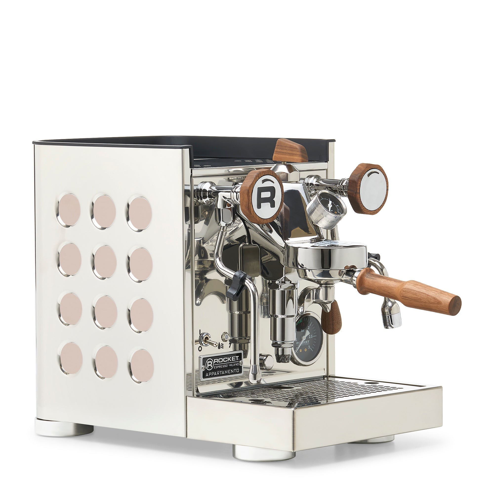 Rocket Espresso Appartamento TCA Espresso Machine - Stainless Steel with Black Stripe