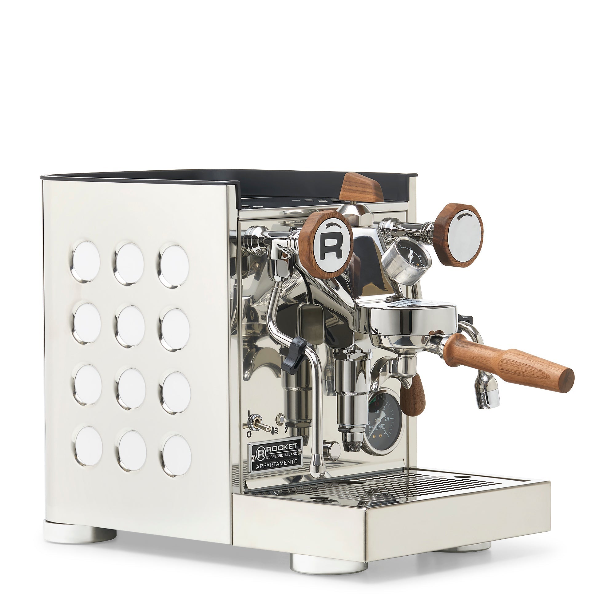 Rocket Espresso Appartamento TCA Espresso Machine - Stainless Steel with Black Stripe