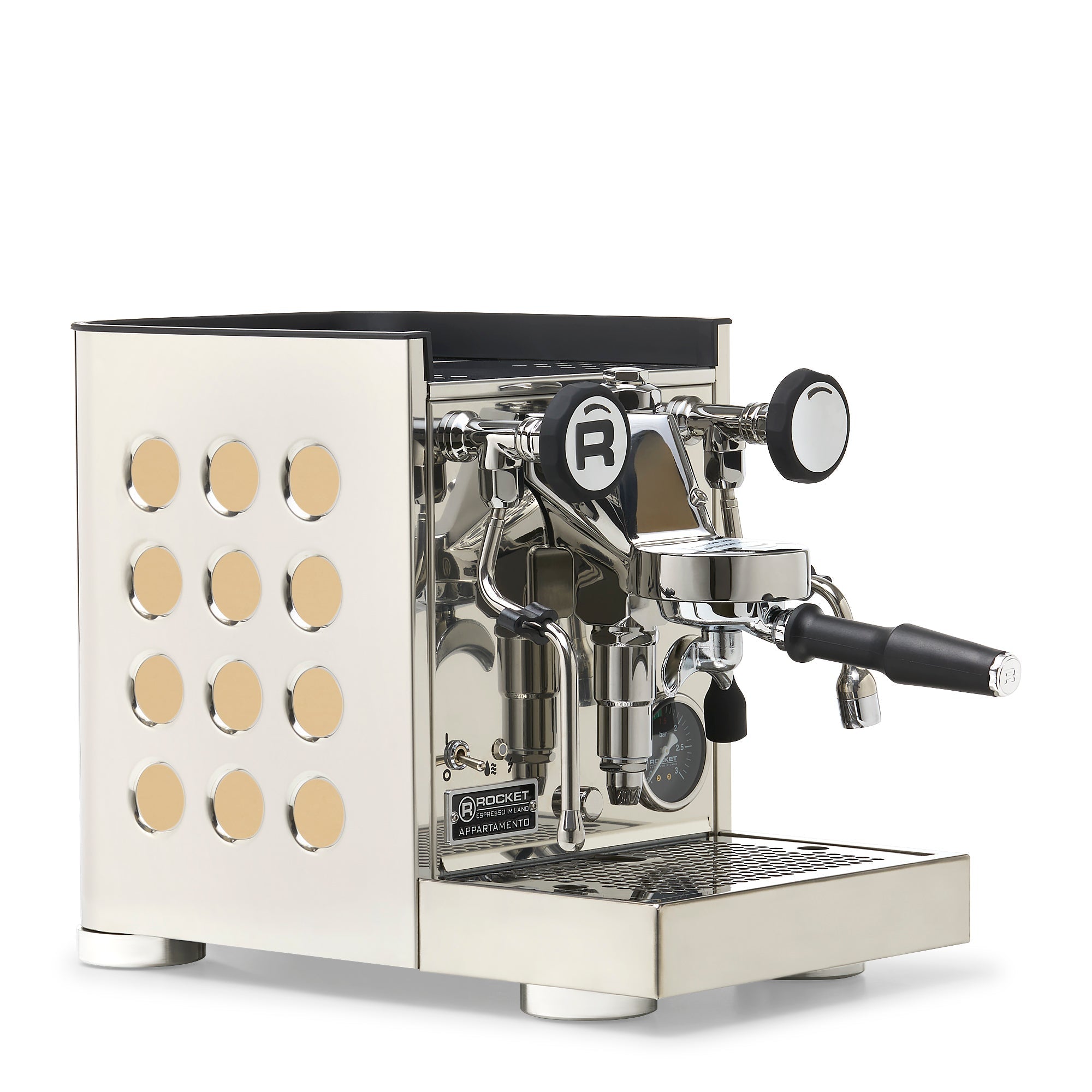 Rocket Espresso Appartamento TCA Espresso Machine - Stainless Steel with Black Stripe