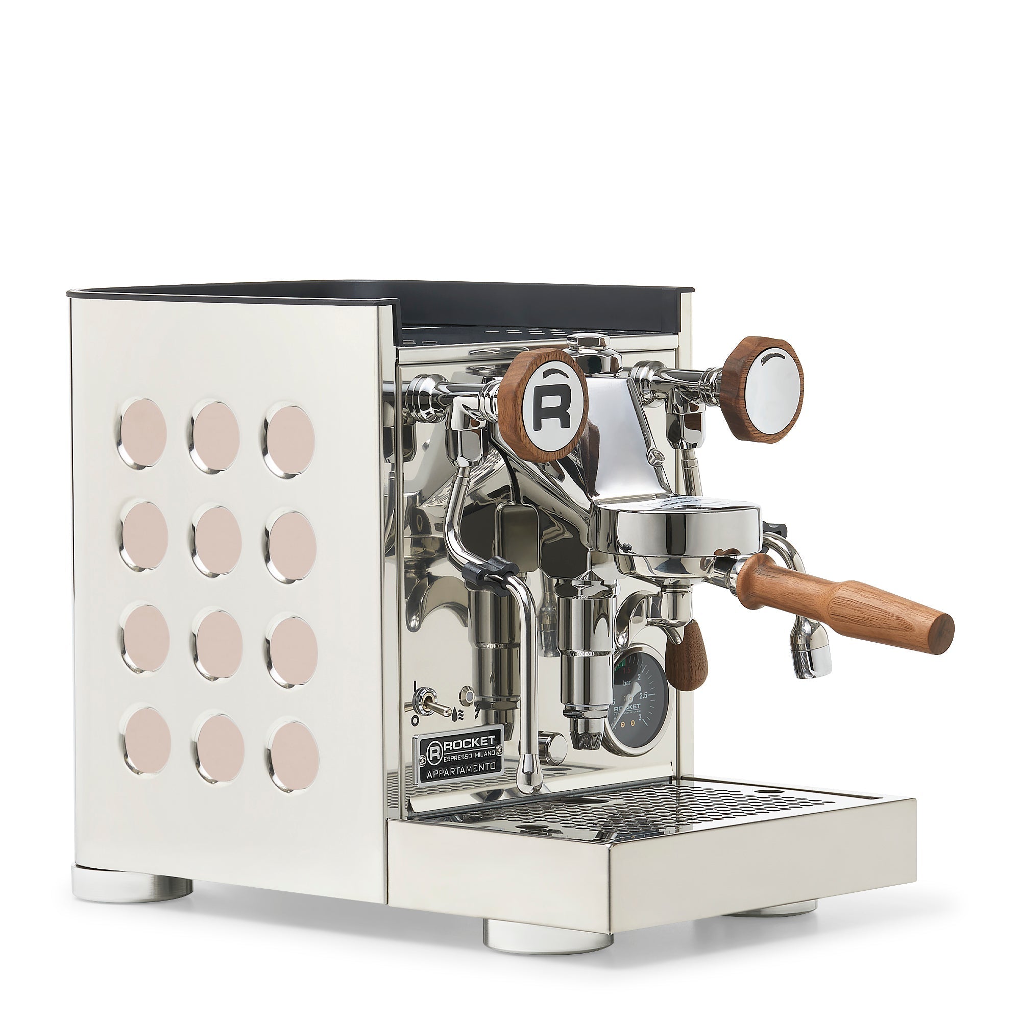 Rocket Espresso Appartamento TCA Espresso Machine - Stainless Steel with Black Stripe