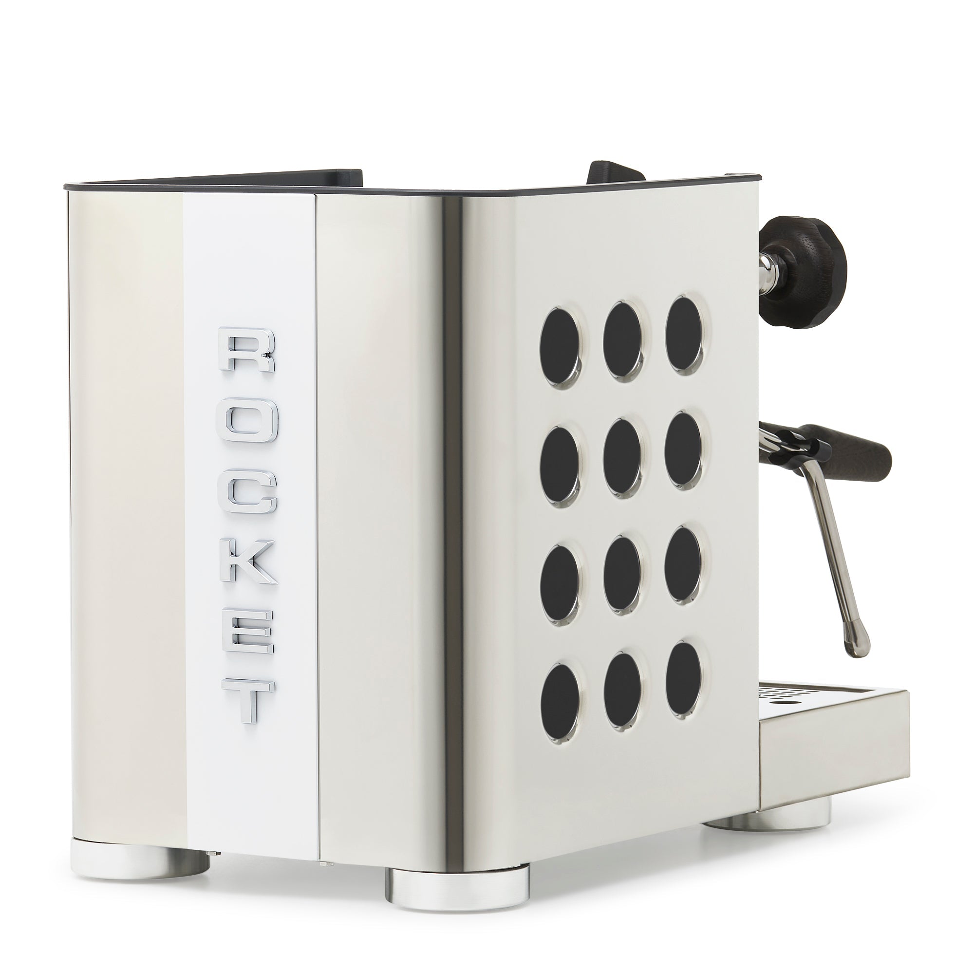Rocket Espresso Appartamento TCA Espresso Machine - Stainless Steel with White Stripe