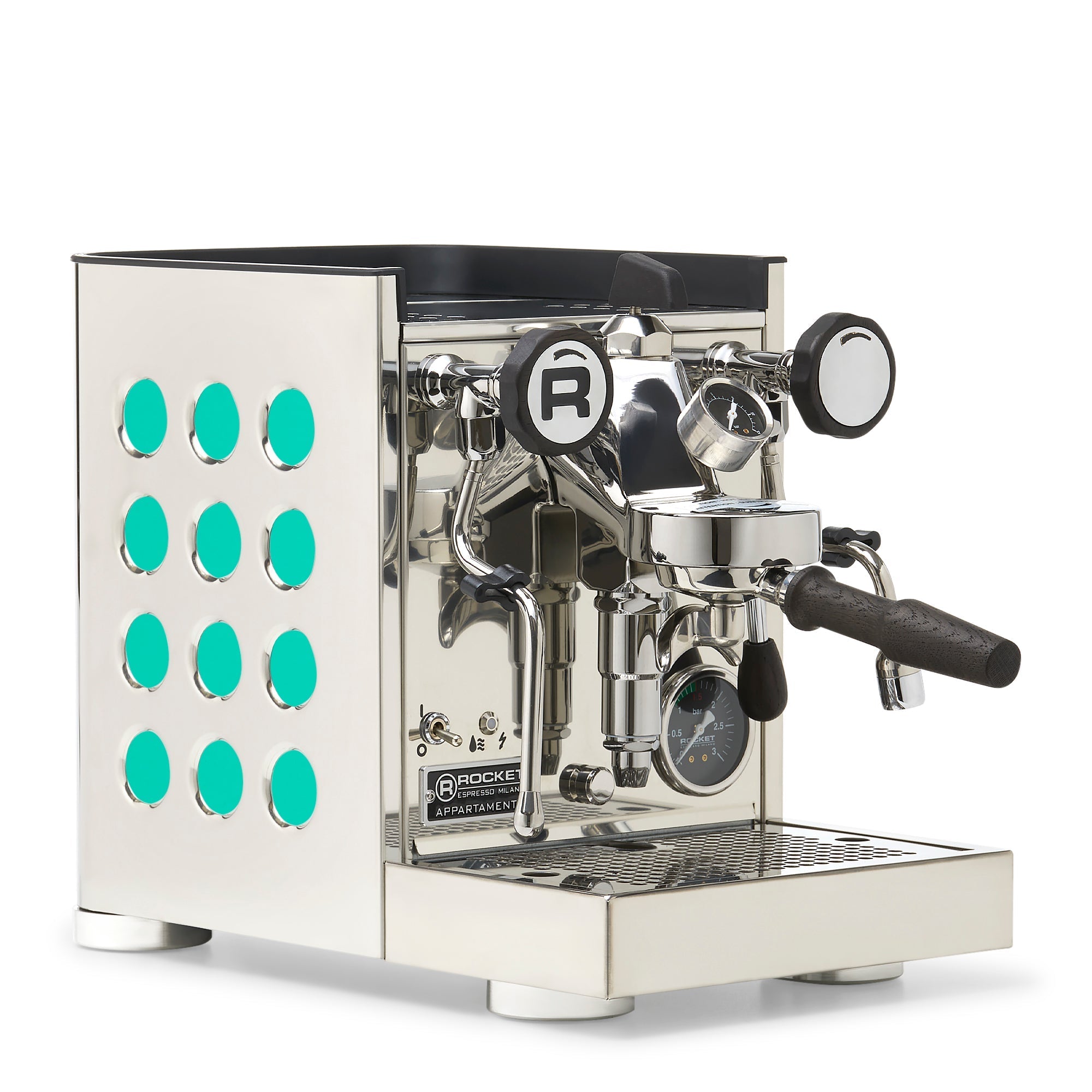 Rocket Espresso Appartamento TCA Espresso Machine - Stainless Steel with White Stripe