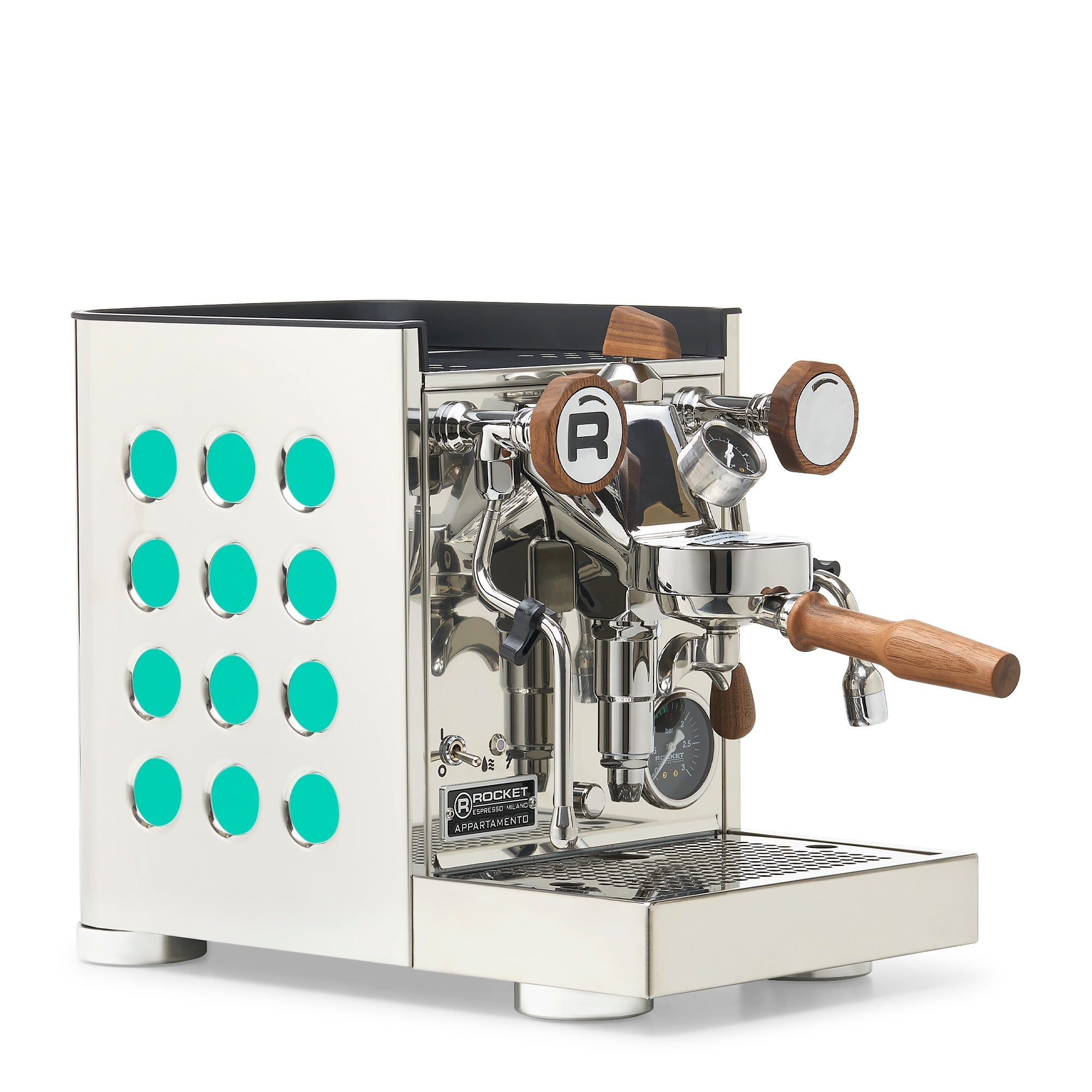 Rocket Espresso Appartamento TCA Espresso Machine - Stainless Steel with White Stripe