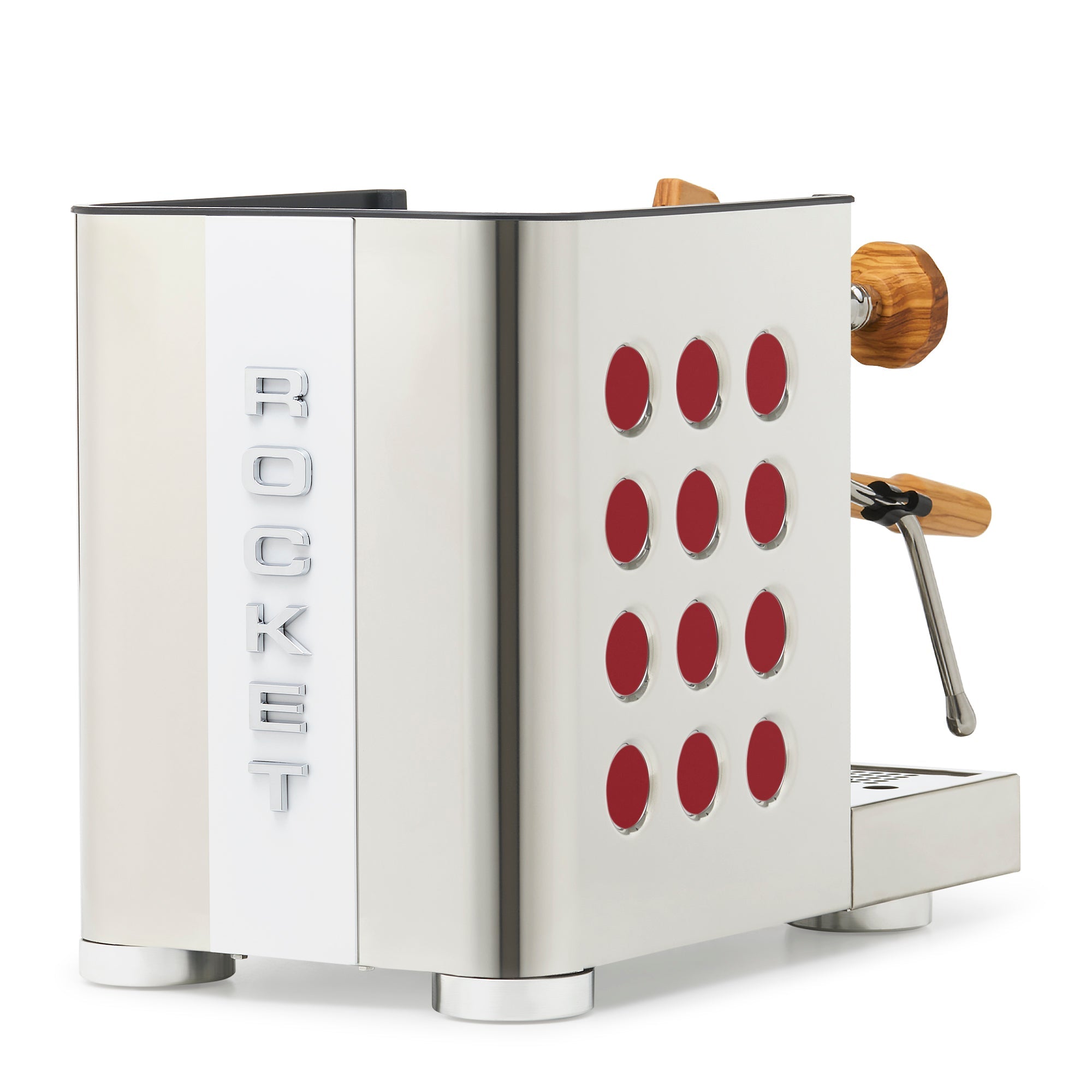 Rocket Espresso Appartamento TCA Espresso Machine - Stainless Steel with White Stripe