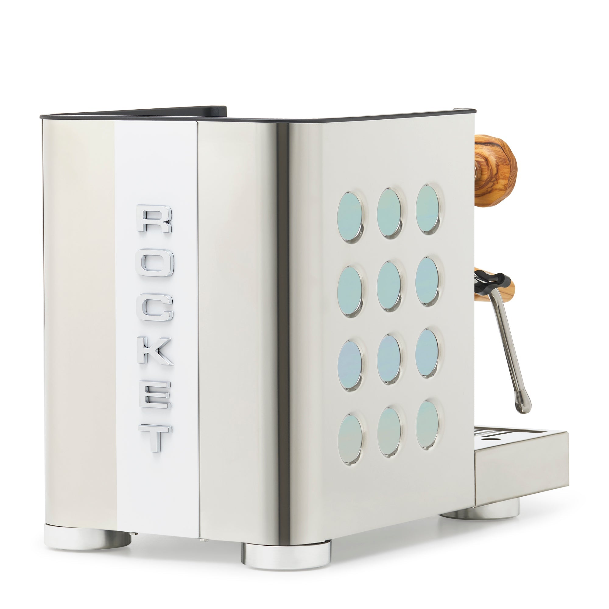 Rocket Espresso Appartamento TCA Espresso Machine - Stainless Steel with White Stripe