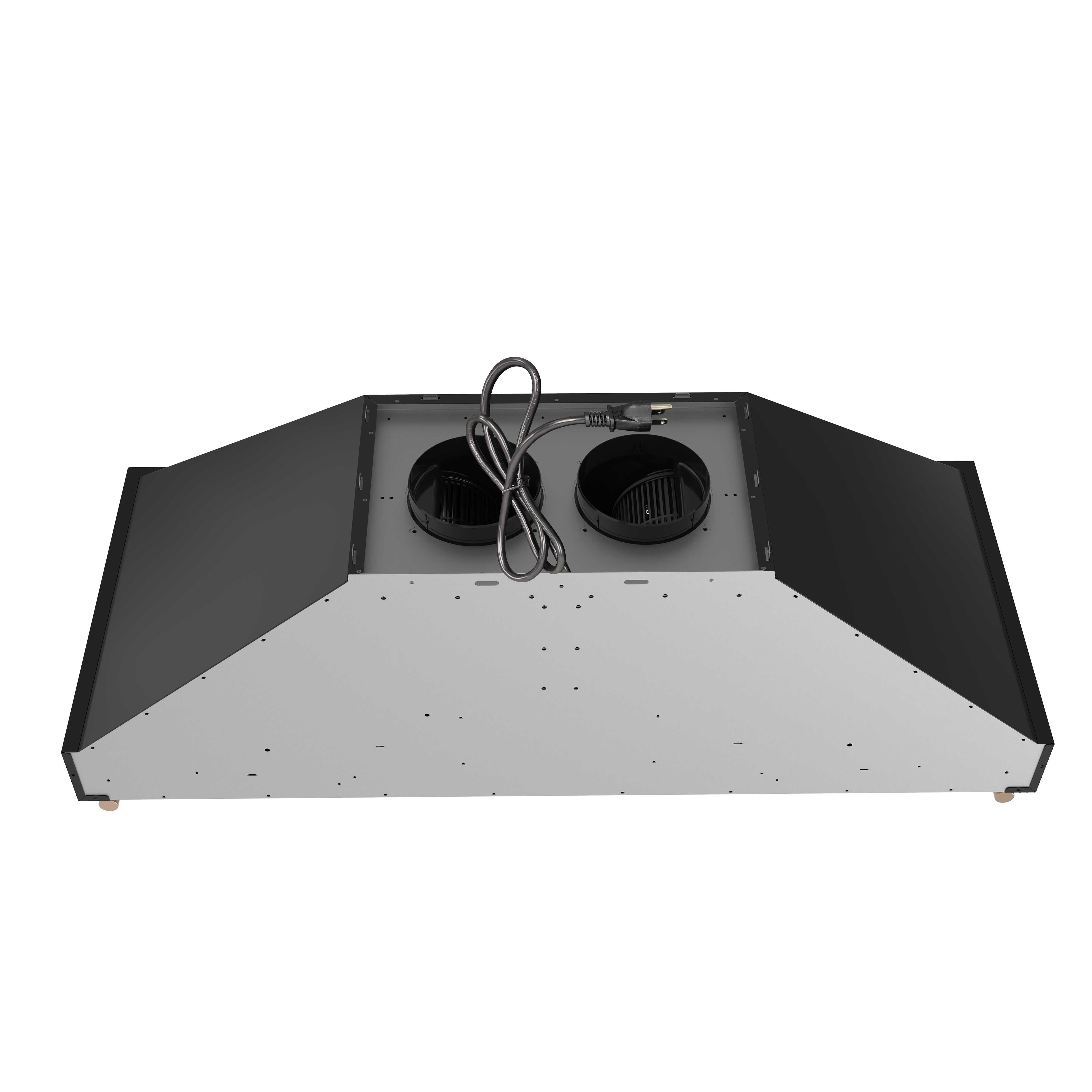FORNO Venezia 48-Inch Wall-Mounted Range Hood, 900 CFM, Ducted, Touch Controls, LED Lighting, Black with Antique Brass Accents (FRHWM5503-48BLK)