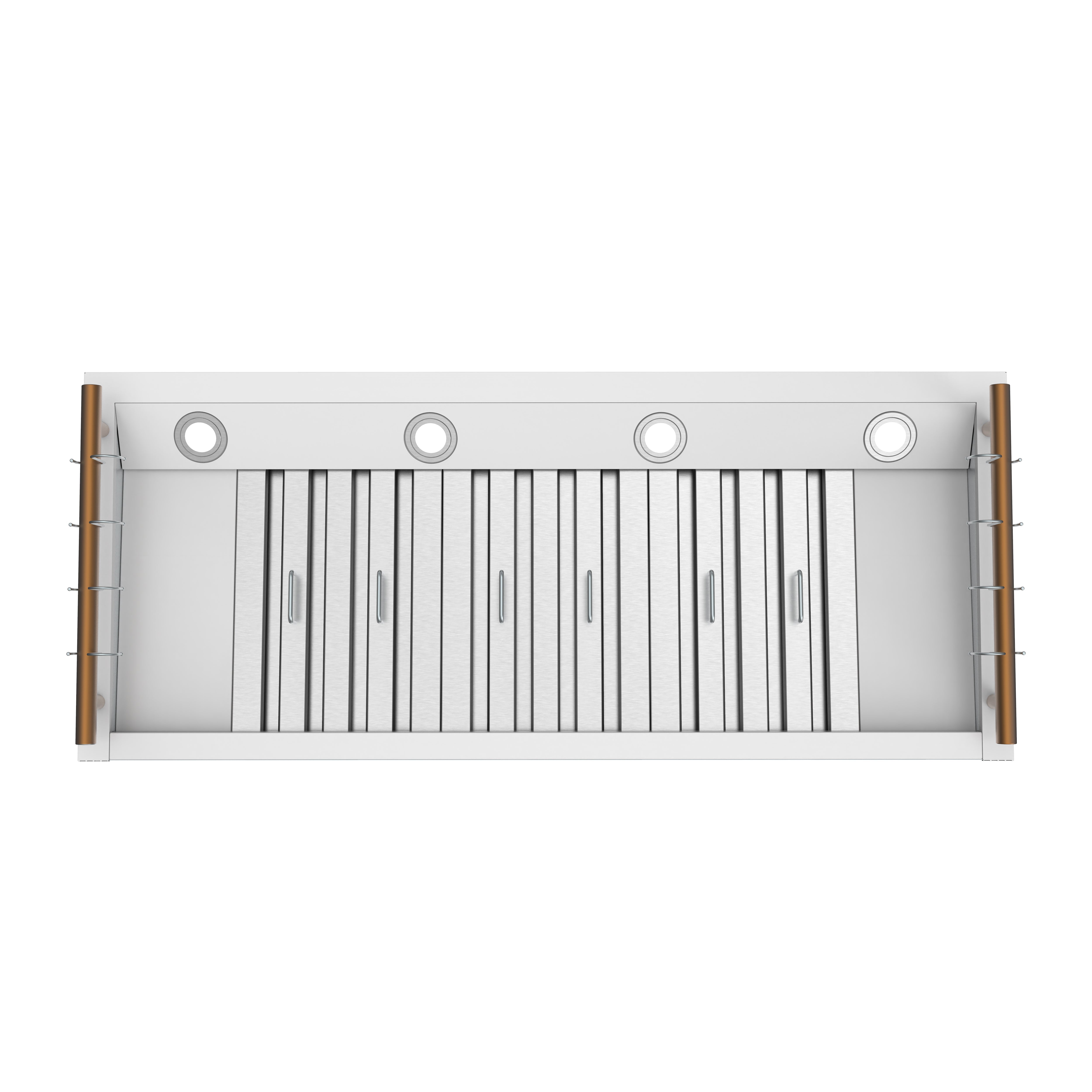 FORNO Venezia 48-Inch Wall-Mount Ducted Range Hood, 900 CFM, Touch Controls, LED Lighting, White with Antique Brass Accents (Model FRHWM5503-48WHT)
