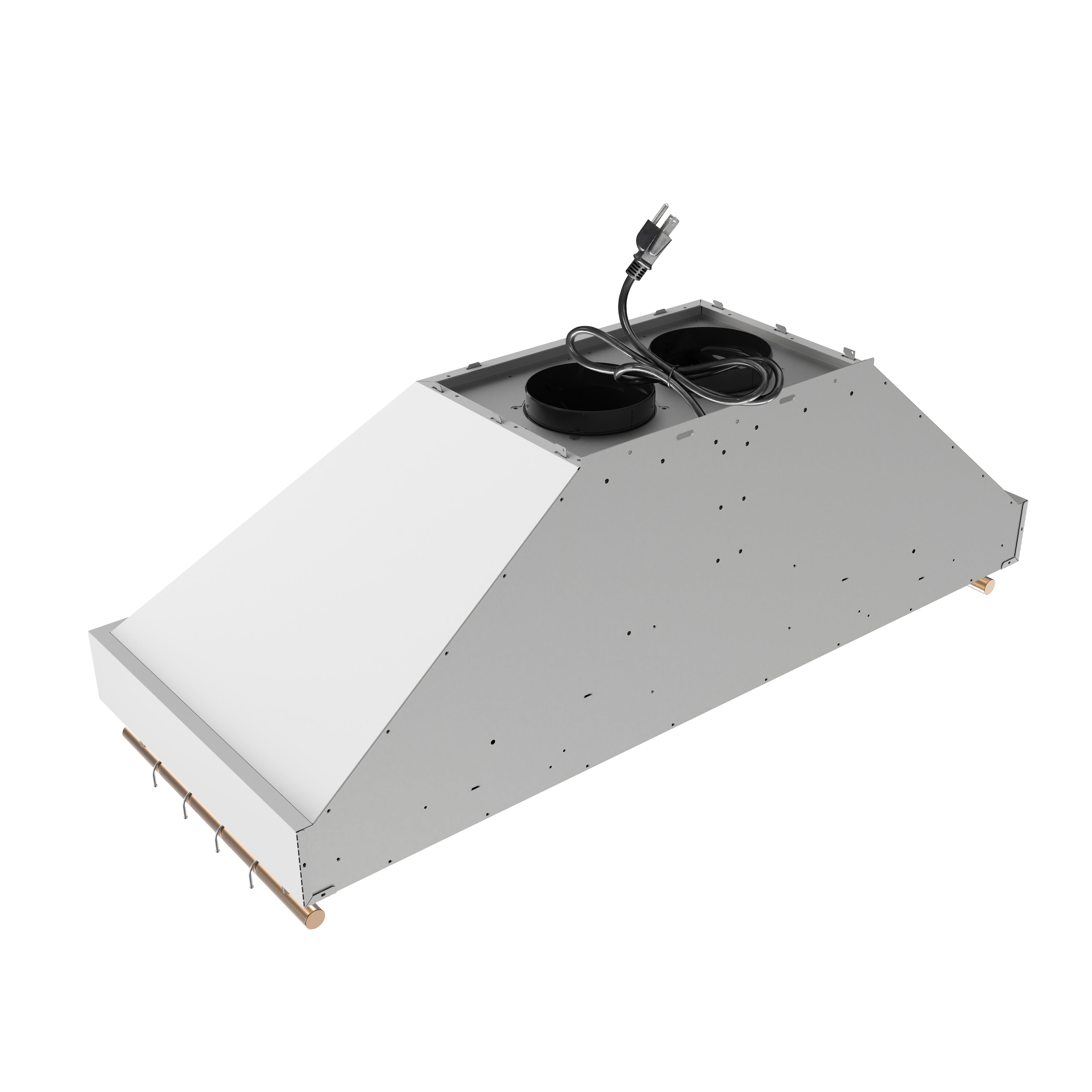 FORNO Venezia 48-Inch Wall-Mount Ducted Range Hood, 900 CFM, Touch Controls, LED Lighting, White with Antique Brass Accents (Model FRHWM5503-48WHT)