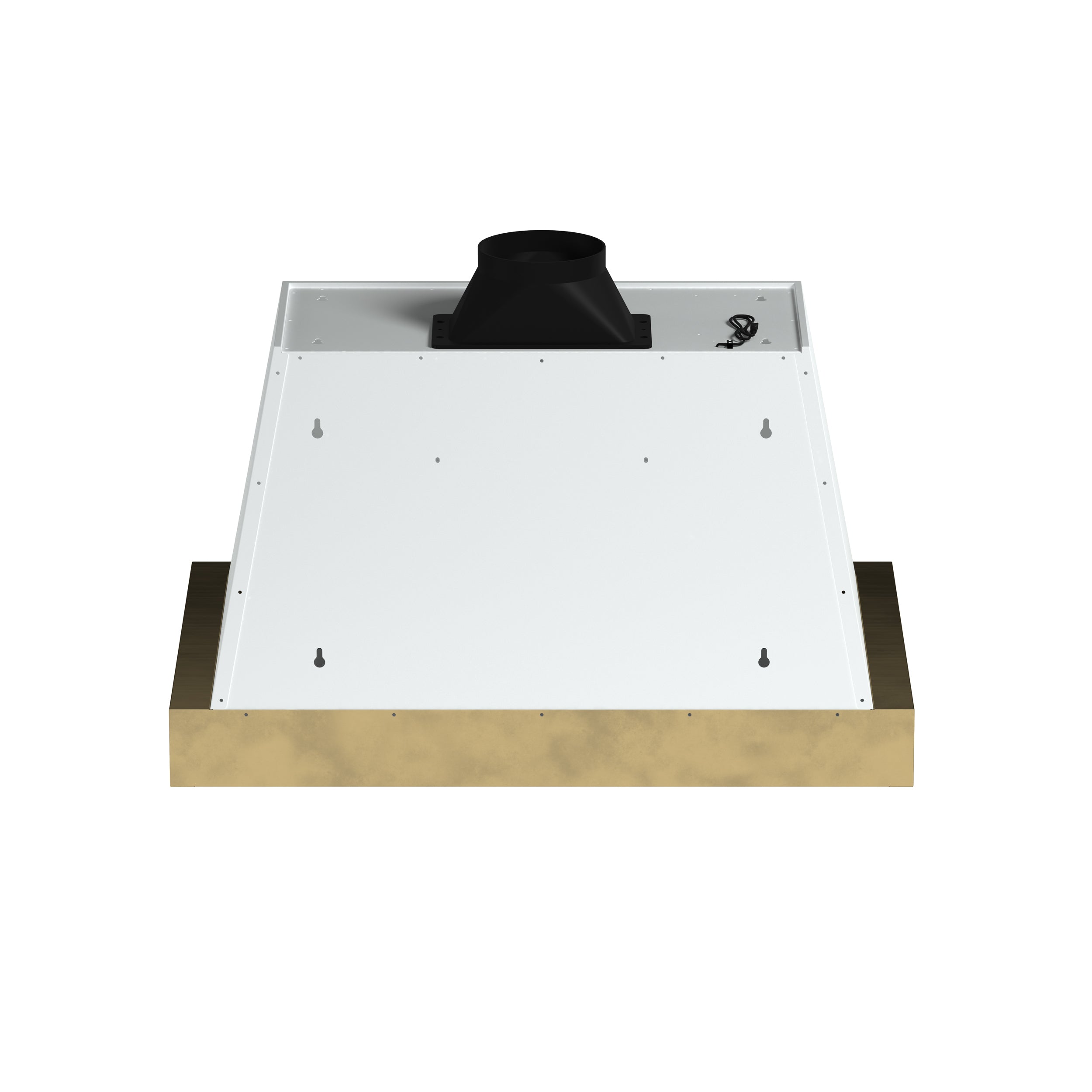 Forno Vittorio 36-Inch Wall-Mount Range Hood, 600 CFM, White with Antique Brass Trim, Remote Control (Model FRHWM5078-36WHT)