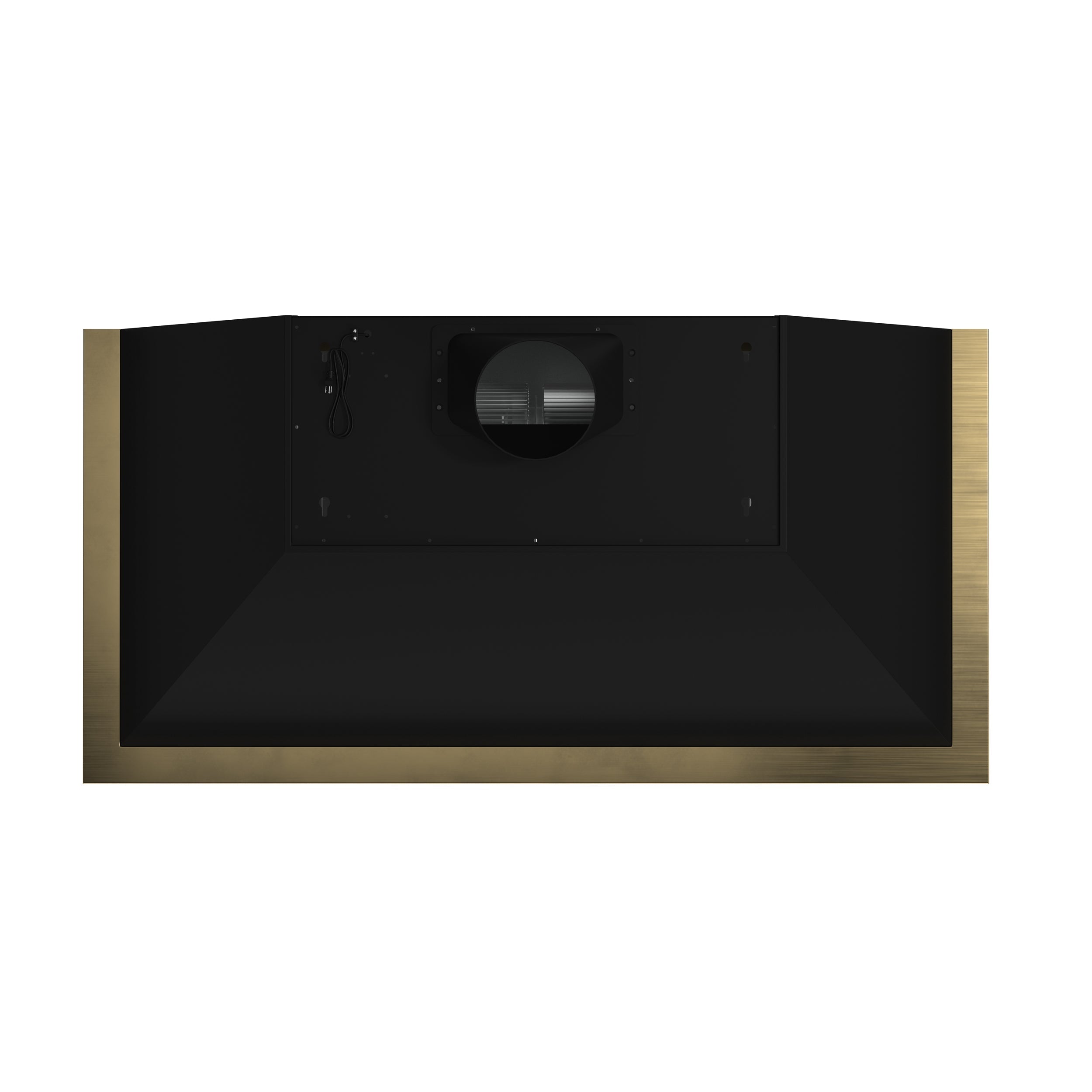 FORNO Vittorio 48-Inch Wall-Mount Range Hood, 600 CFM, Black with Antique Brass Trim, Remote Control (Model FRHWM5078-48BLK)