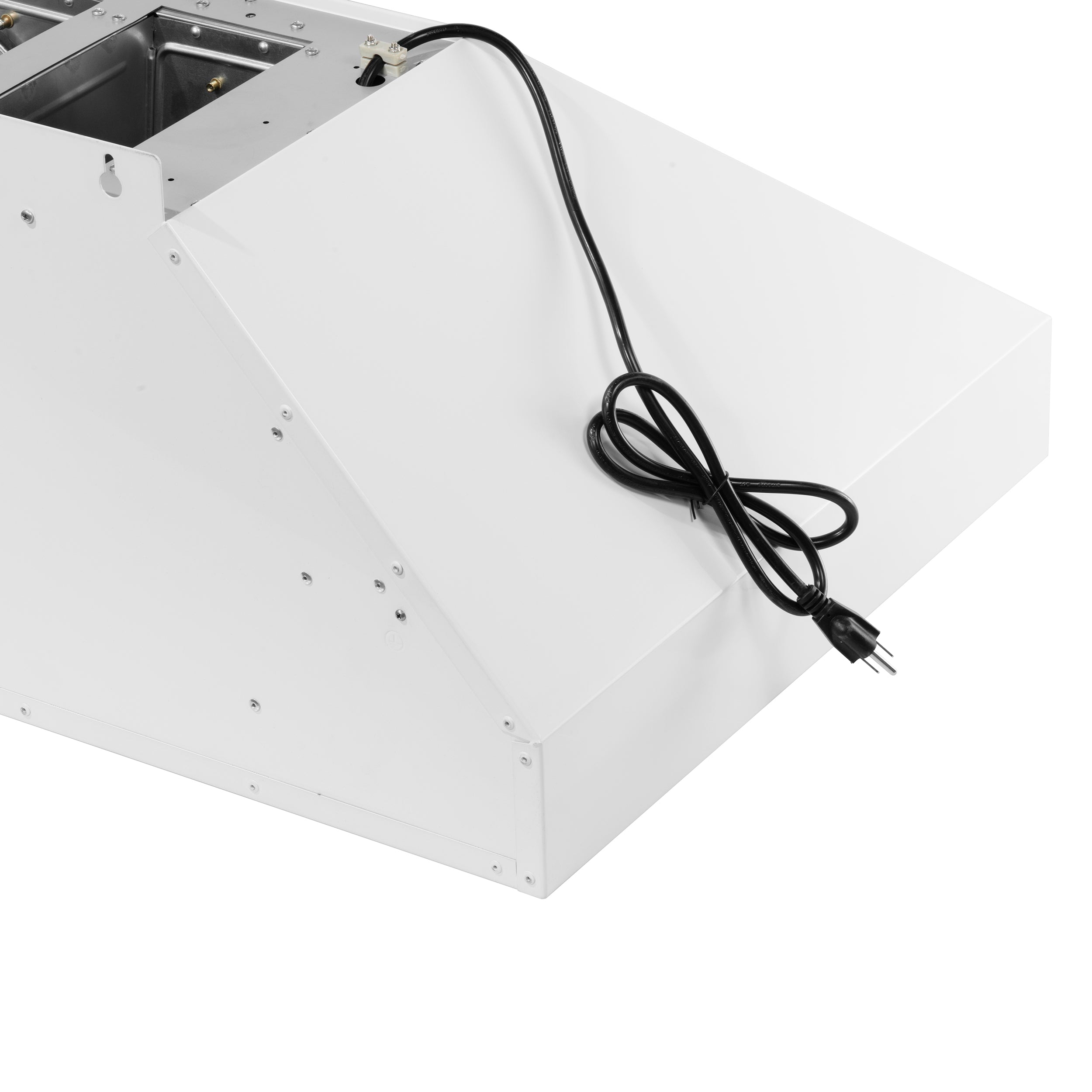 Forno Aria 36-Inch Wall-Mount Range Hood, 1200 CFM, White with Antique Brass Accents (Model FRHWM5095-36WHT)