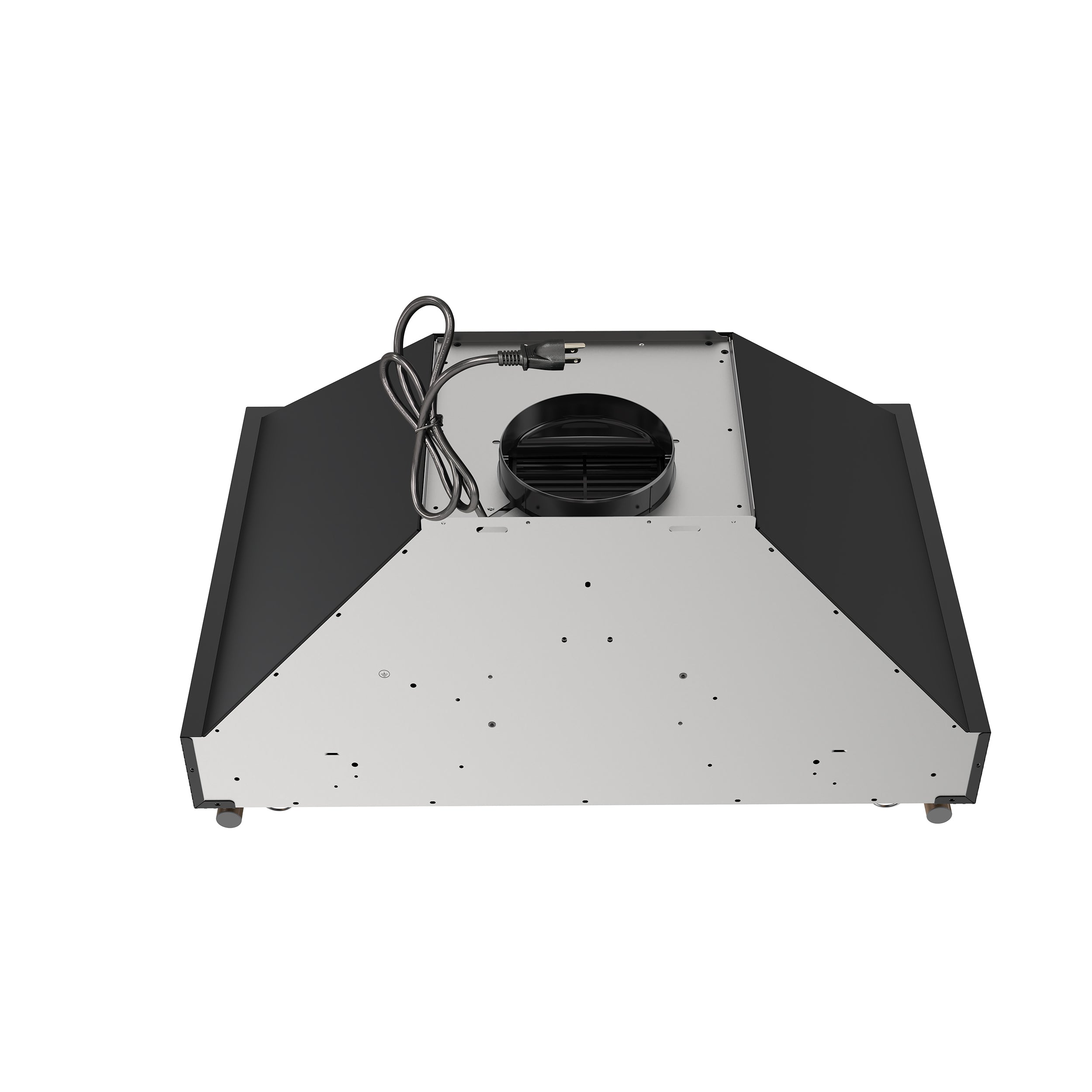Forno Venezia 30-Inch Wall-Mount Ducted Range Hood, 370 CFM, Touch Controls, LED Lights, Black with Antique Brass Accents (FRHWM5503-30BLK)