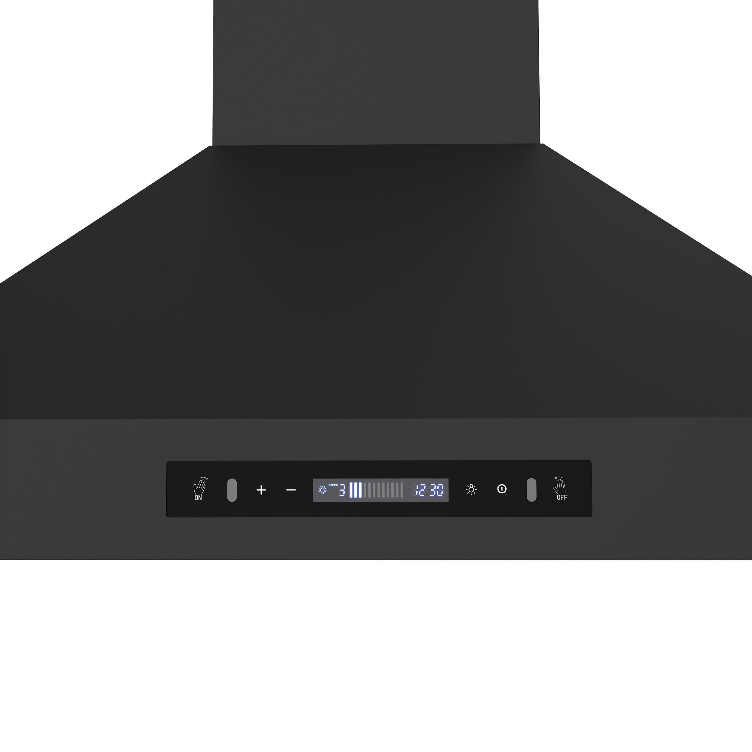Forno Venezia 36-Inch Wall-Mount Range Hood, 370 CFM, Ducted Vent, Touch Controls, LED Lighting, Black with Antique Brass Accents (Model FRHWM5503-36BLK)