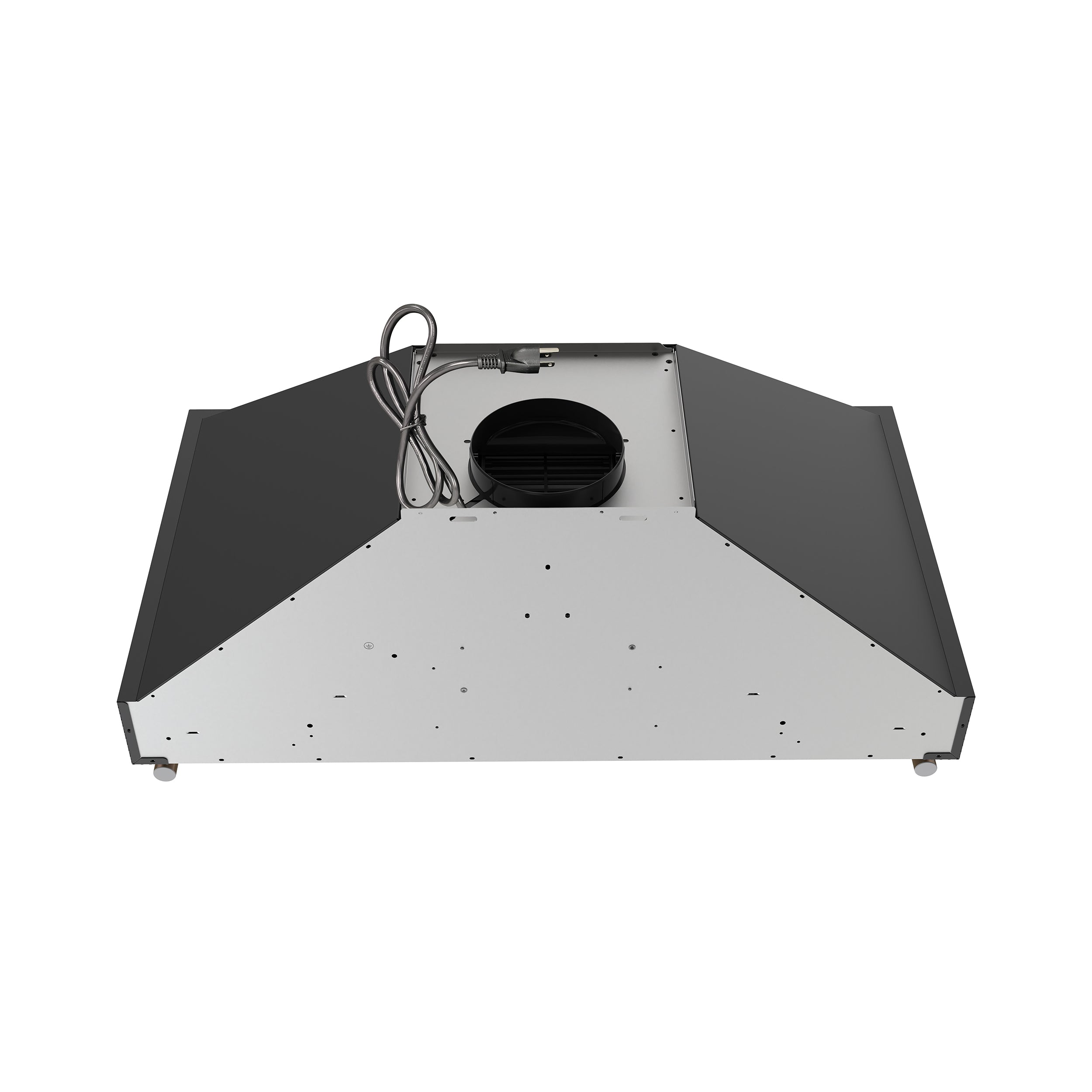 Forno Venezia 36-Inch Wall-Mount Range Hood, 370 CFM, Ducted Vent, Touch Controls, LED Lighting, Black with Antique Brass Accents (Model FRHWM5503-36BLK)