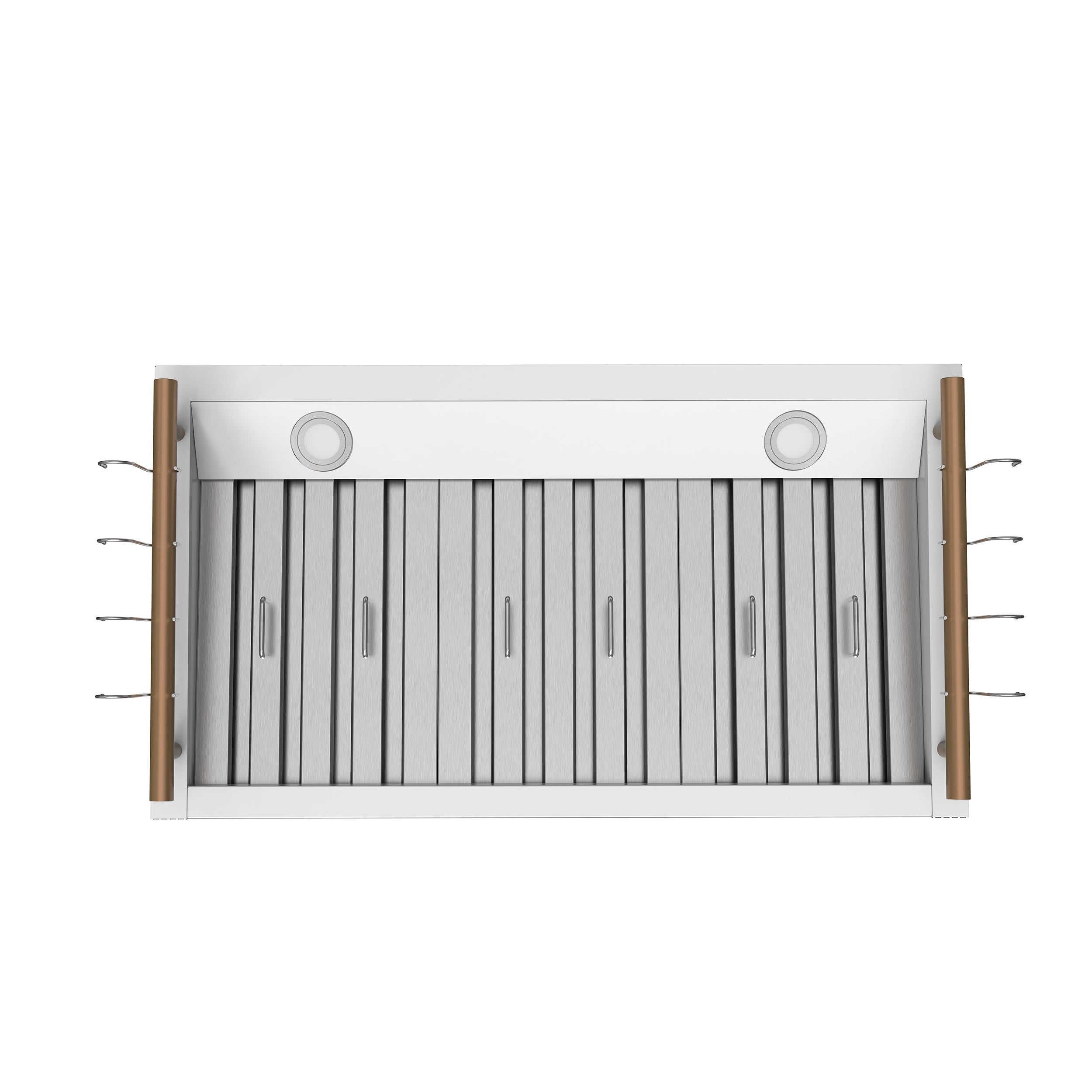 Forno Venezia 36-Inch Wall-Mount Ducted Range Hood, 370 CFM, Touch Controls, LED Lighting, White with Antique Brass Accents (FRHWM5503-36WHT)