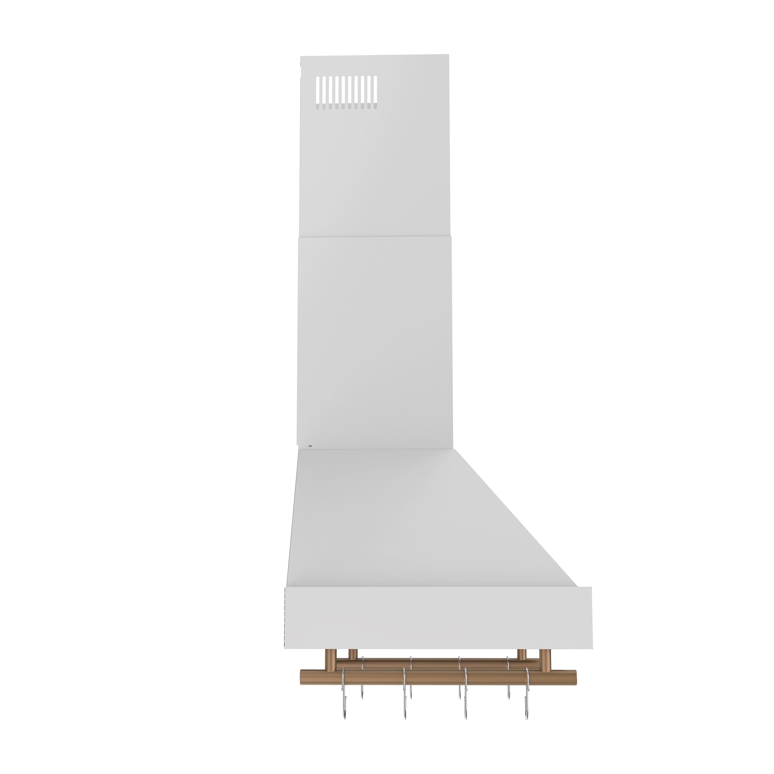 Forno Venezia 36-Inch Wall-Mount Ducted Range Hood, 370 CFM, Touch Controls, LED Lighting, White with Antique Brass Accents (FRHWM5503-36WHT)