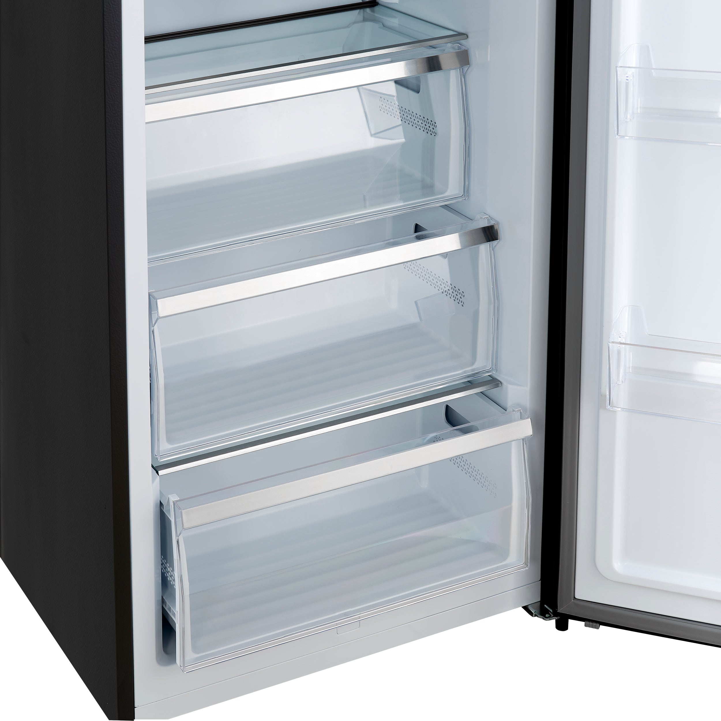 FORNO Maderno 28-Inch Convertible Upright Freezer Refrigerator, 13.6 cu. ft., Right-Swing Door, Black with Antique Brass Handle (Model FFFFD1722-28BLK-RS)
