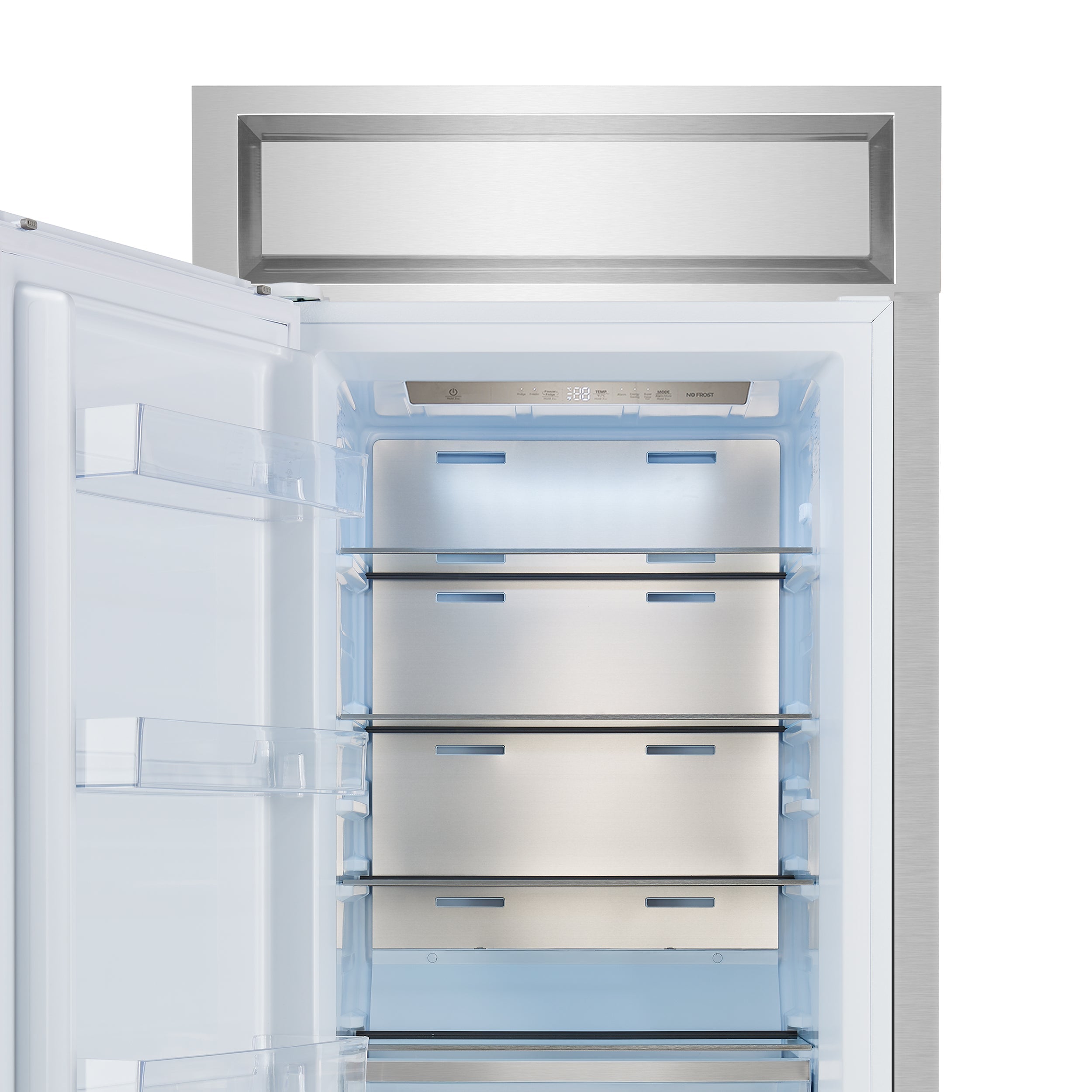 FORNO Maderno 32 in. 13.6 cu ft Built-In Convertible Refrigerator/Freezer, Left Swing, White, Antique Brass Handles (FFFFD1722-32LMG-WHT)