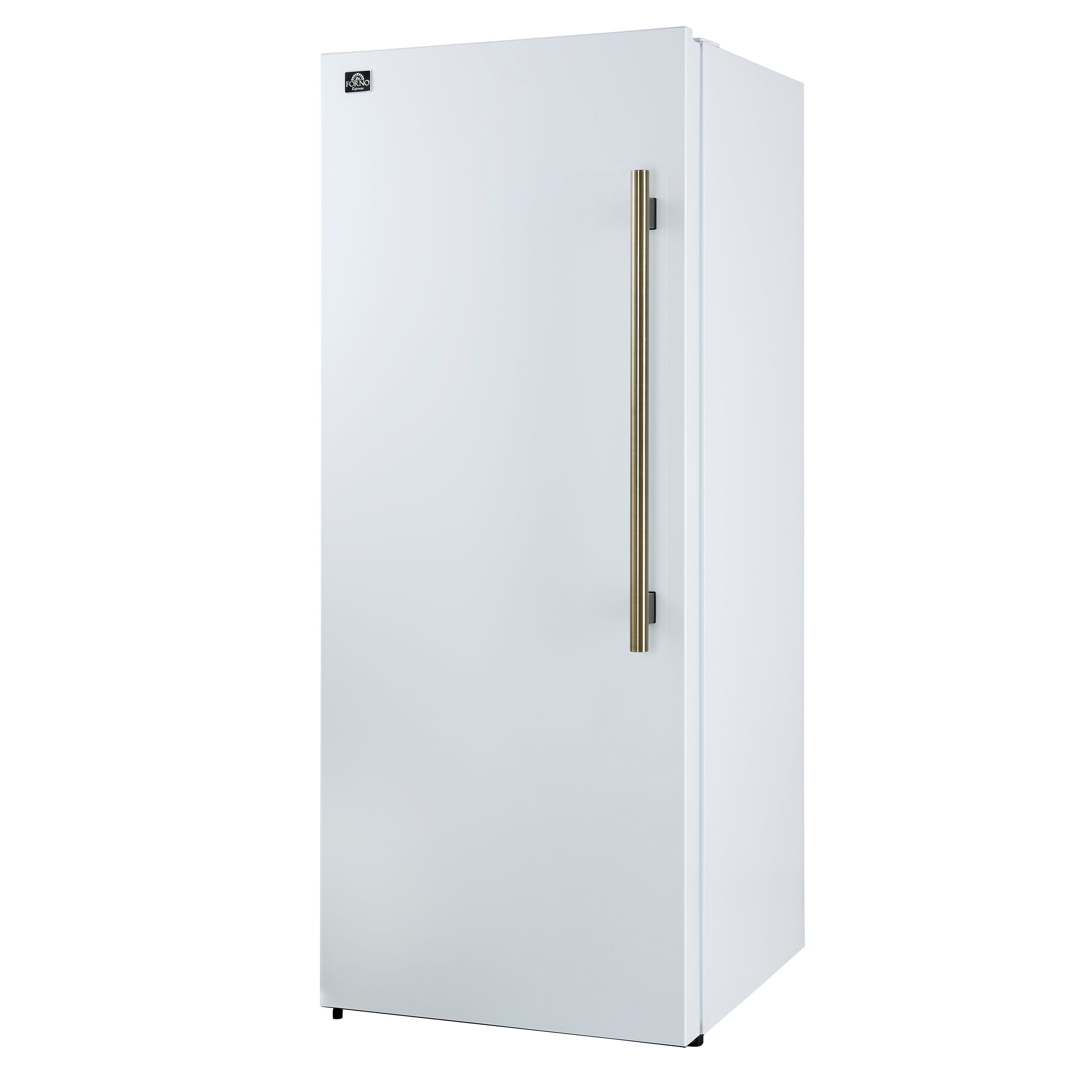 Forno Maderno 28-Inch Built-In Convertible Refrigerator Freezer, 13.6 Cu. Ft., Left Swing, White with Antique Brass Handle (Model FFFFD1722-28WHT-LS)