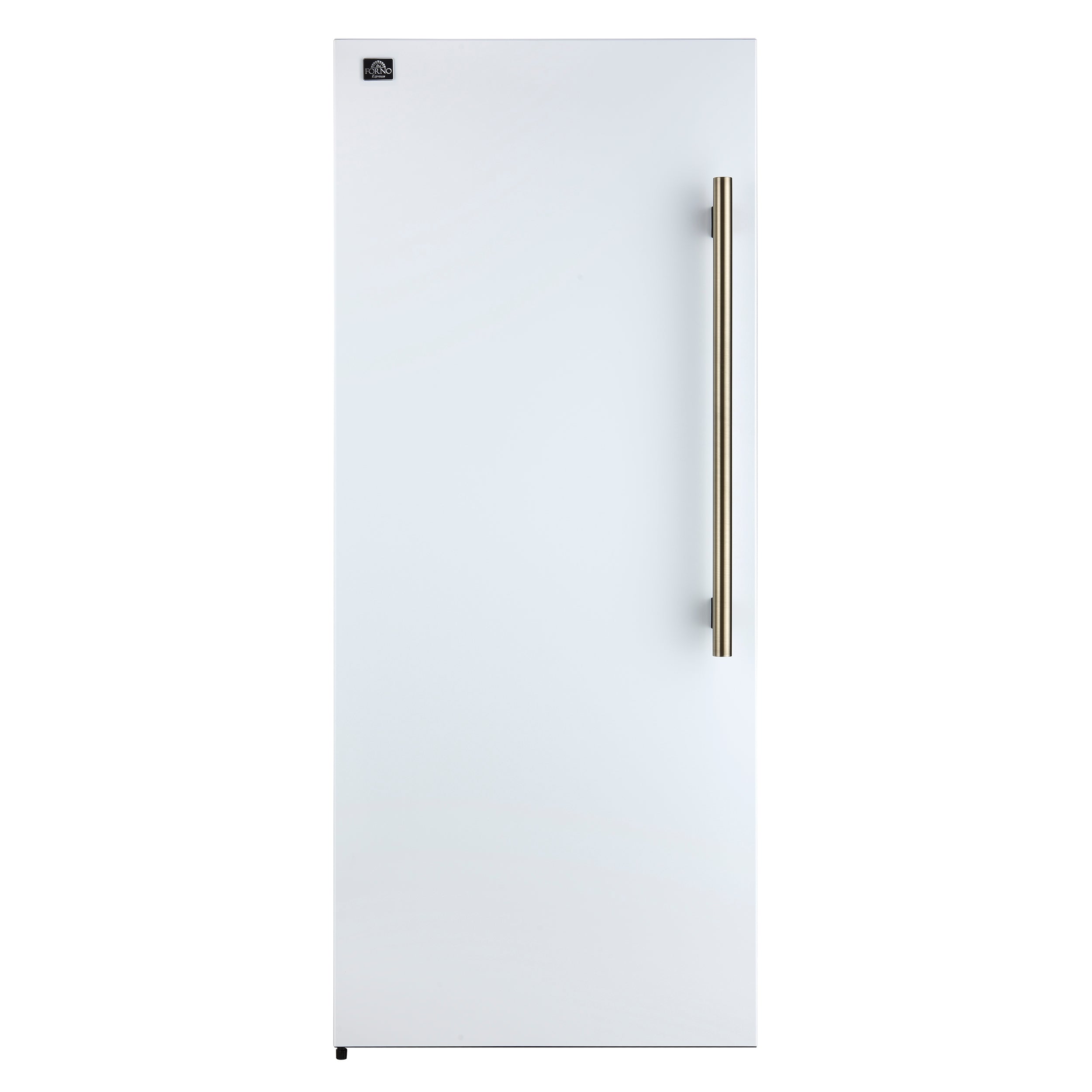 FORNO Maderno 32 in. 13.6 cu ft Built-In Convertible Refrigerator/Freezer, Left Swing, White, Antique Brass Handles (FFFFD1722-32LMG-WHT)
