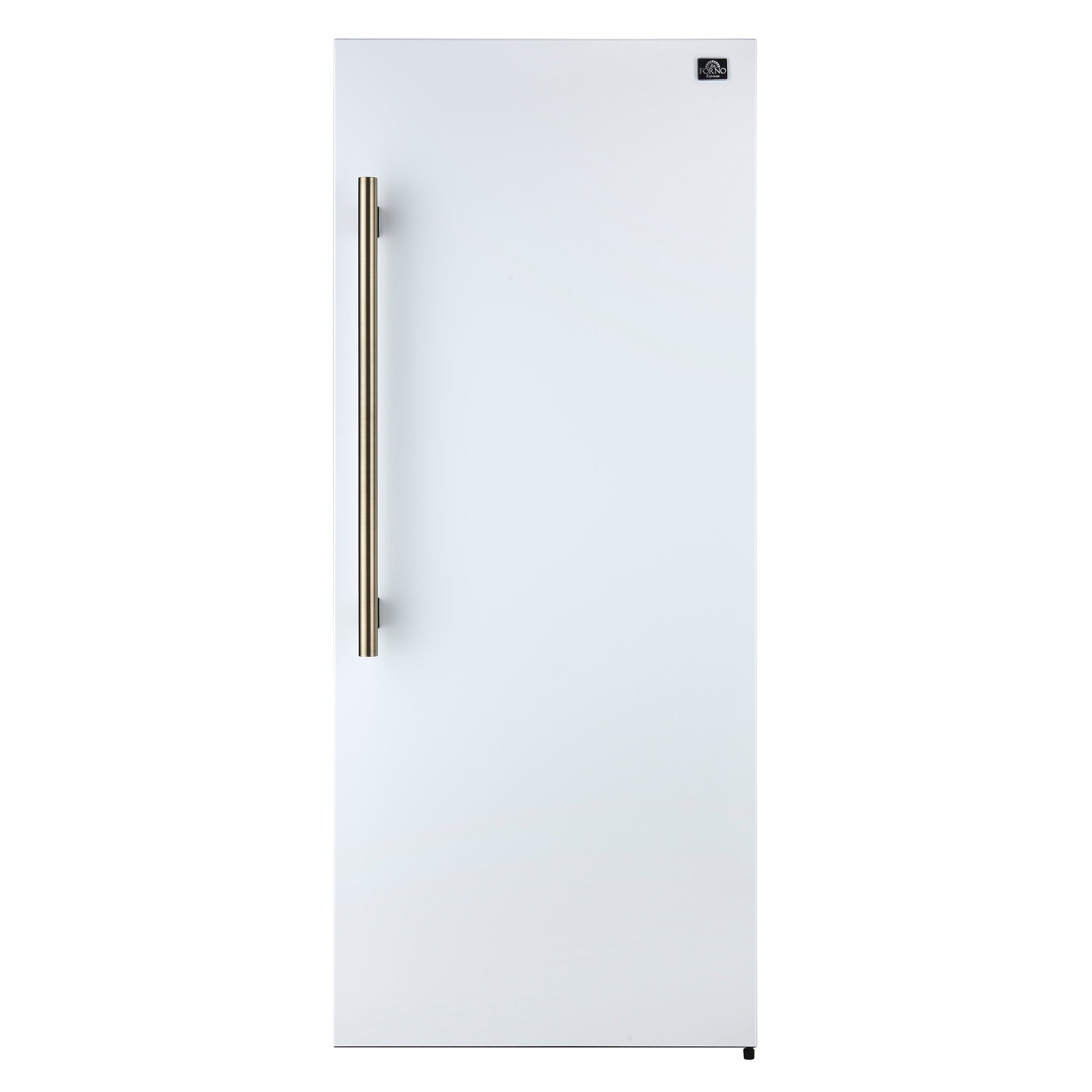 FORNO Maderno 28-Inch Built-In Convertible Refrigerator Freezer, 13.6 Cu. Ft., Right Swing, White with Antique Brass Handle (FFFFD1722-28WHT-RS)