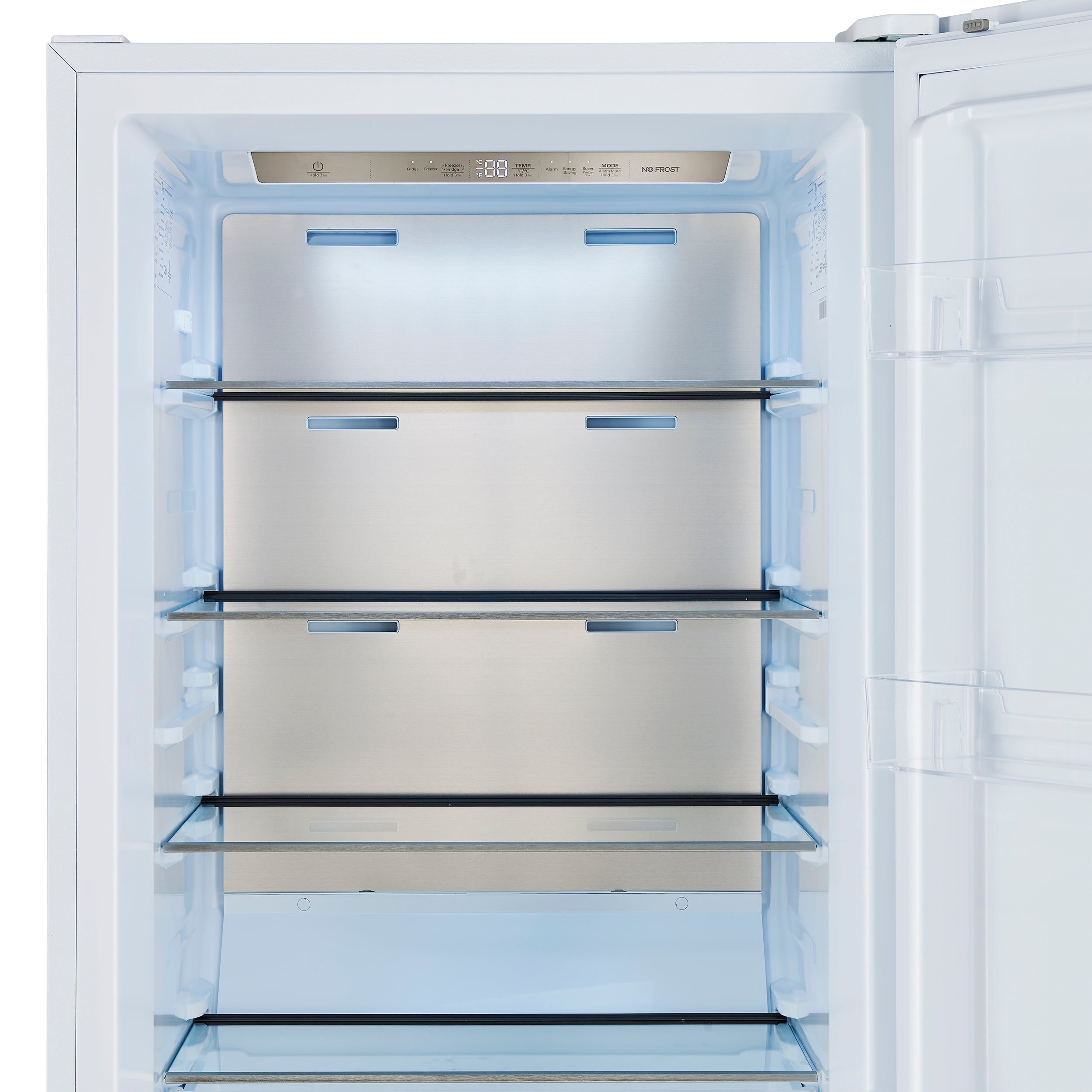 FORNO Maderno 32 in. 13.6 cu. ft. Convertible Refrigerator/Freezer, Right Swing, eWhite, Antique Brass Handles (FFFDF1722-32RMG-WHT)