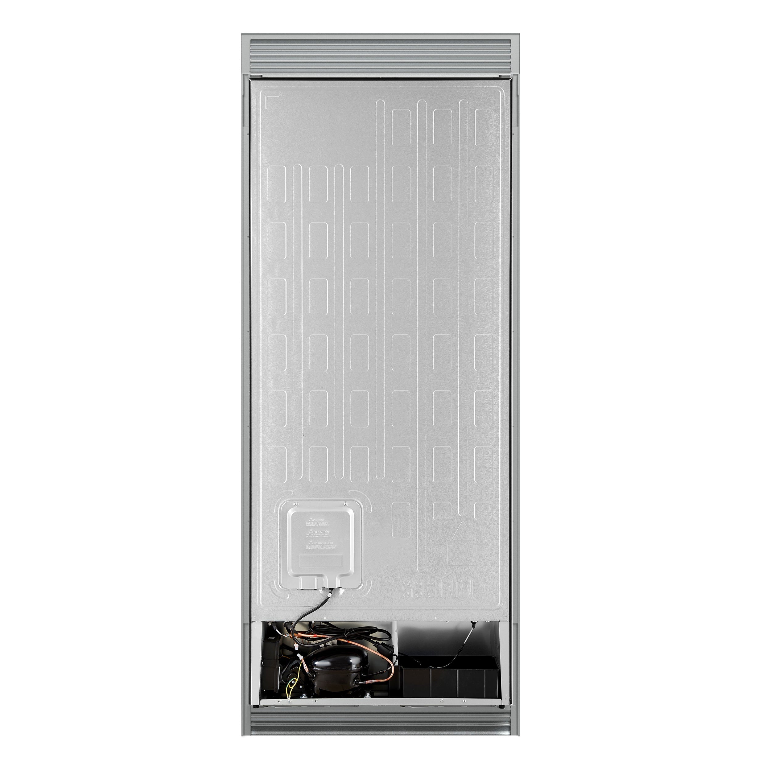 FORNO Maderno 32-Inch Built-In Convertible Refrigerator Freezer, 13.6 Cu. Ft., Left Swing, Black with Antique Brass Handle, Grill Trim (FFFFD1722-32LSG-BLK)