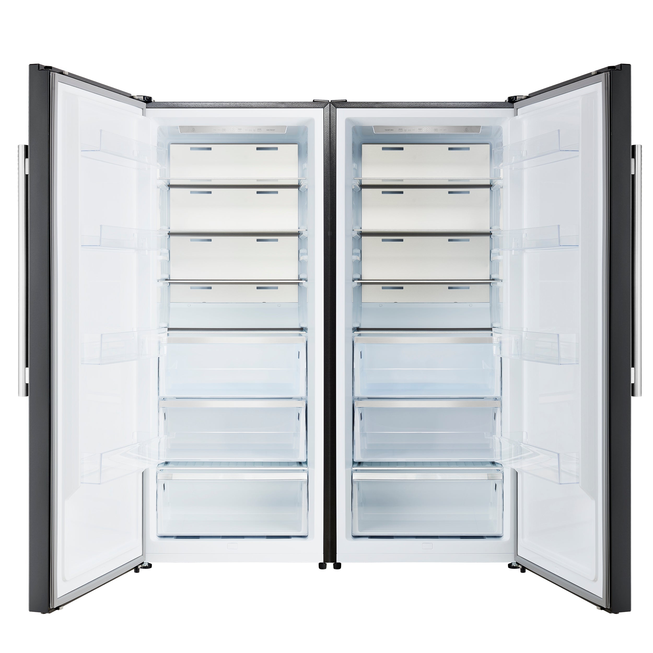 Forno Maderno 60-Inch Convertible Refrigerator and Freezer Combo, 27.2 Cu. Ft., Black with Antique Brass Handles, Trim Kit Included (Model FFFFD1722-60MG-BLK)