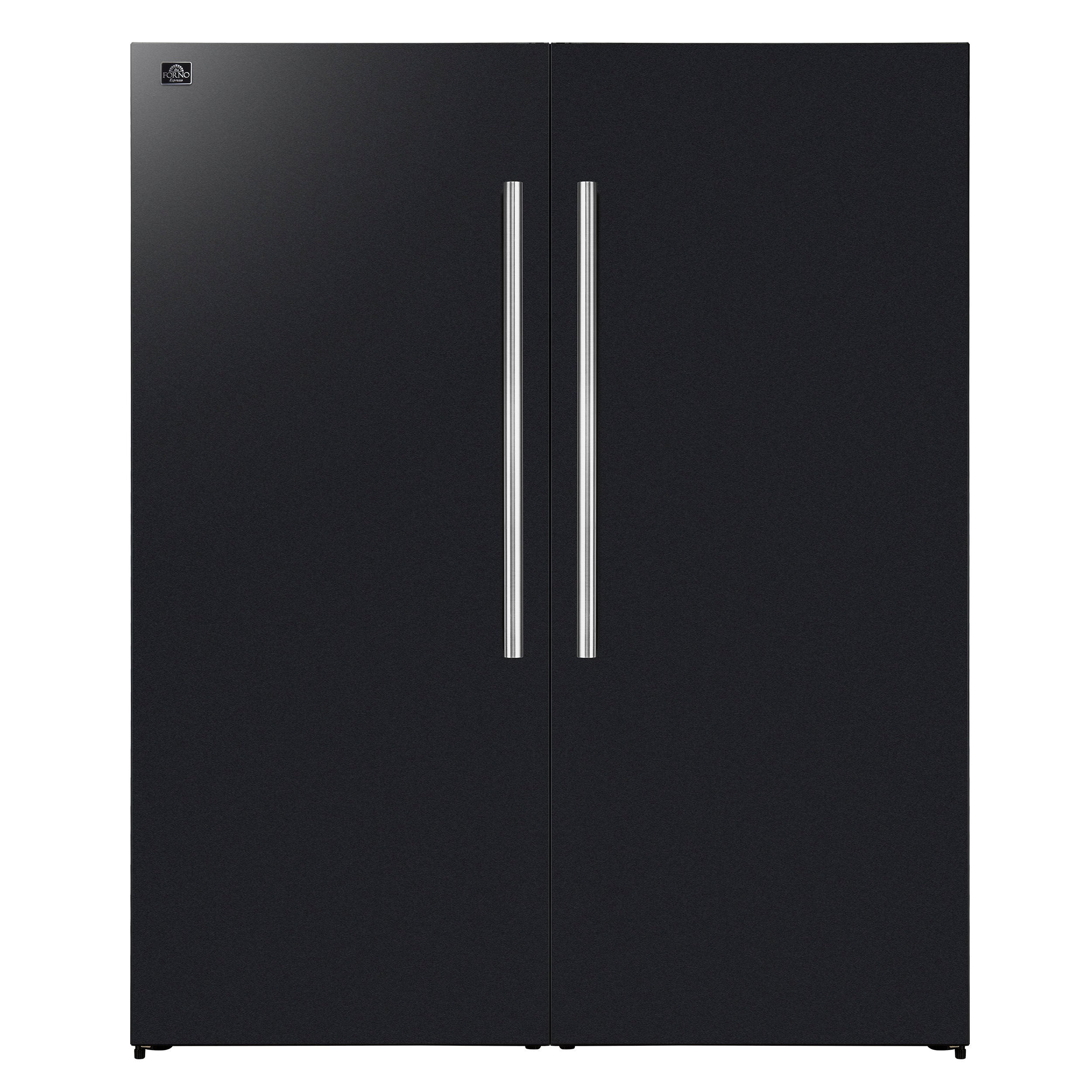 FORNO Maderno 60-Inch Convertible Refrigerator Freezer Combo, 27.2 cu ft, Dual Zone, Black with Stainless Steel Handles, Trim Kit Included – FFFFD1722-60MG-BLK