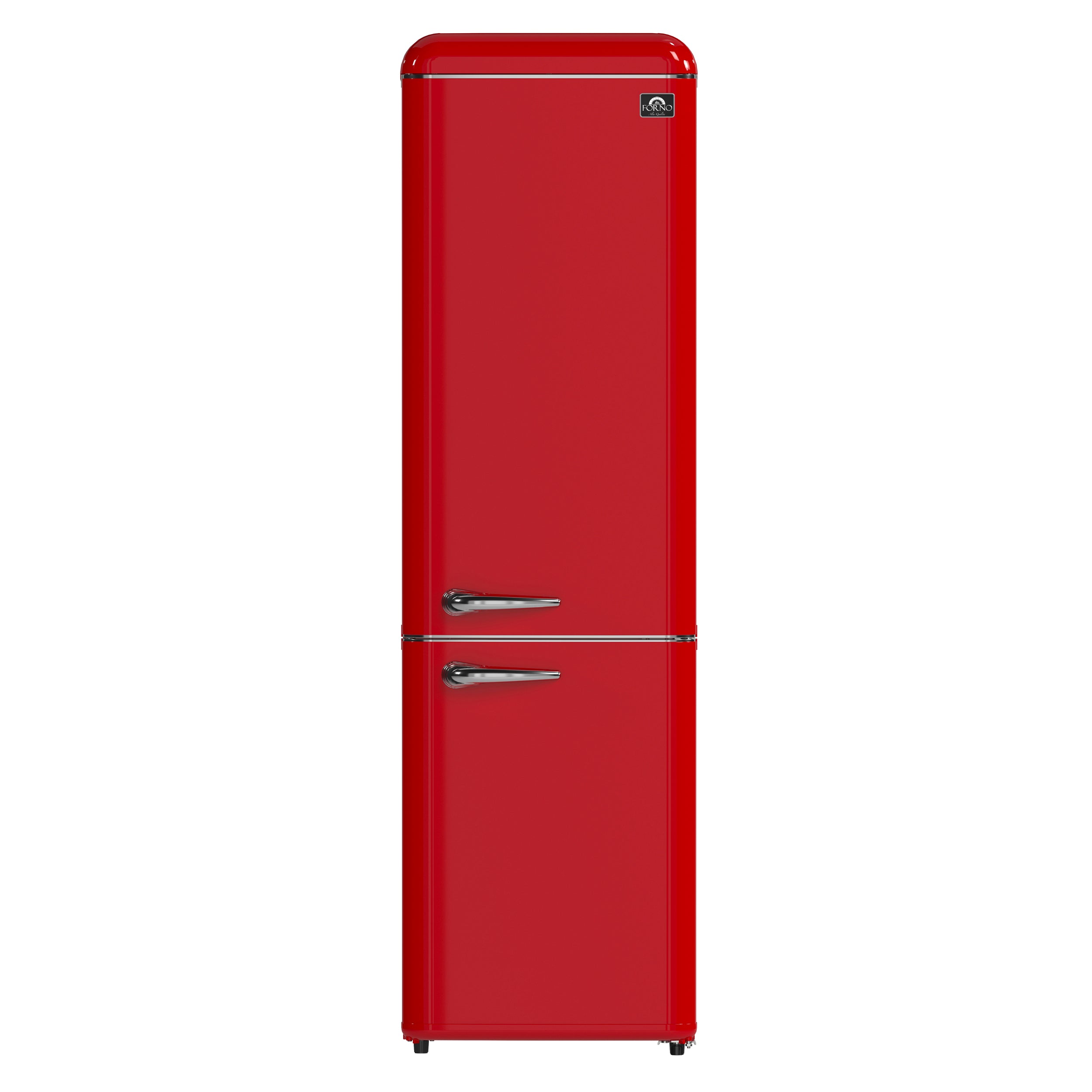 FORNO Storico 22-Inch Retro Freestanding Refrigerator, 9.0 cu ft, Red, Silver Handle, Model FFFFD1745-22RED