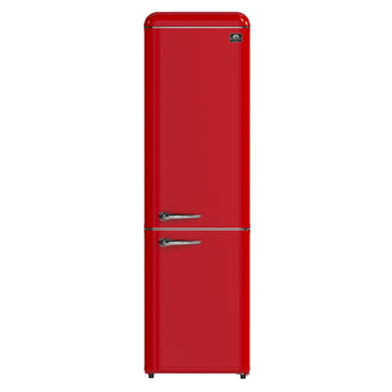 FORNO Storico 22-Inch Retro Freestanding Refrigerator, 9.0 cu ft, Red, Silver Handle, Model FFFFD1745-22RED