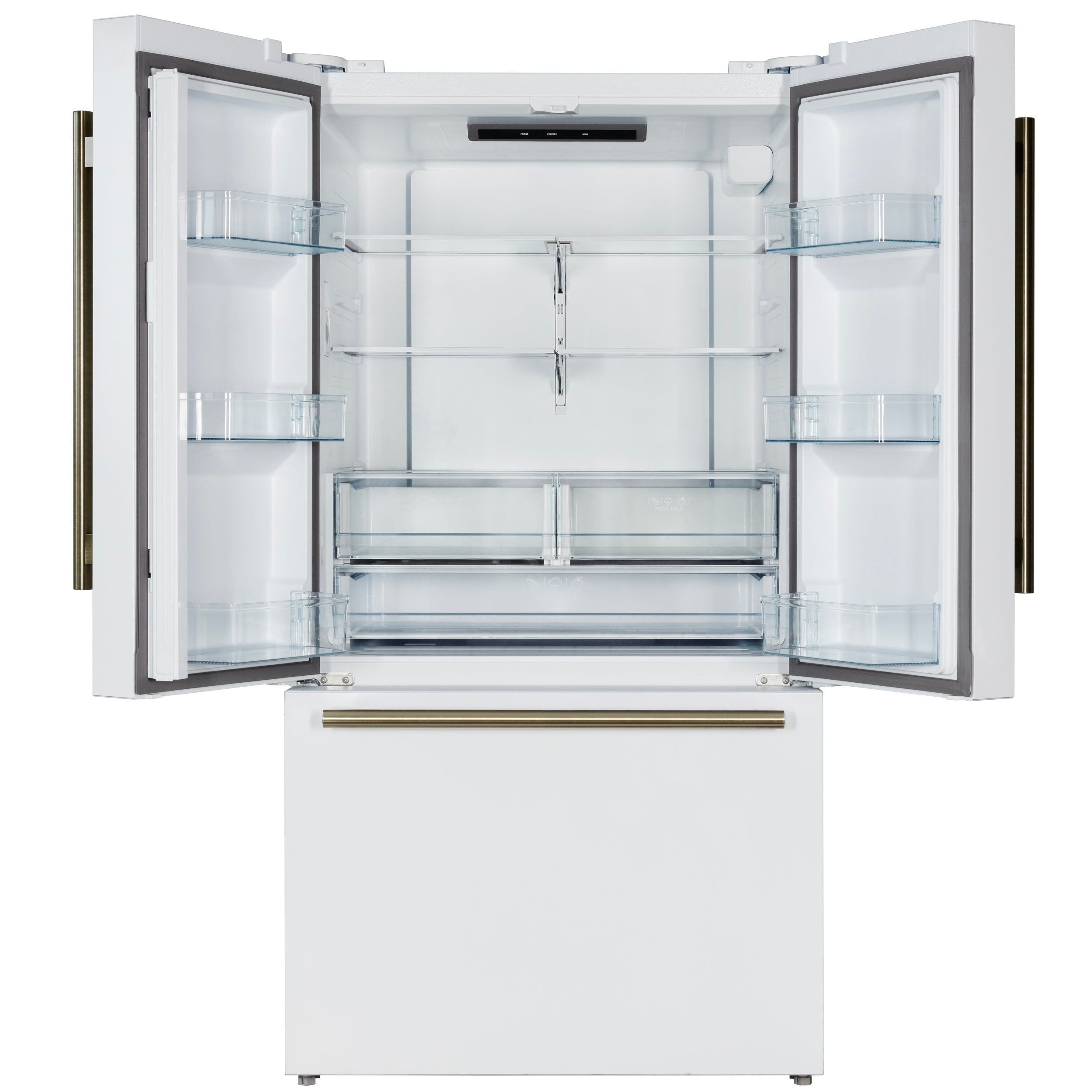 FORNO Rivello 36-Inch Standard-Depth French Door Refrigerator with Water & Ice Dispenser, White with Stainless Steel Accents (Model FFFFD1783-36WHT)
