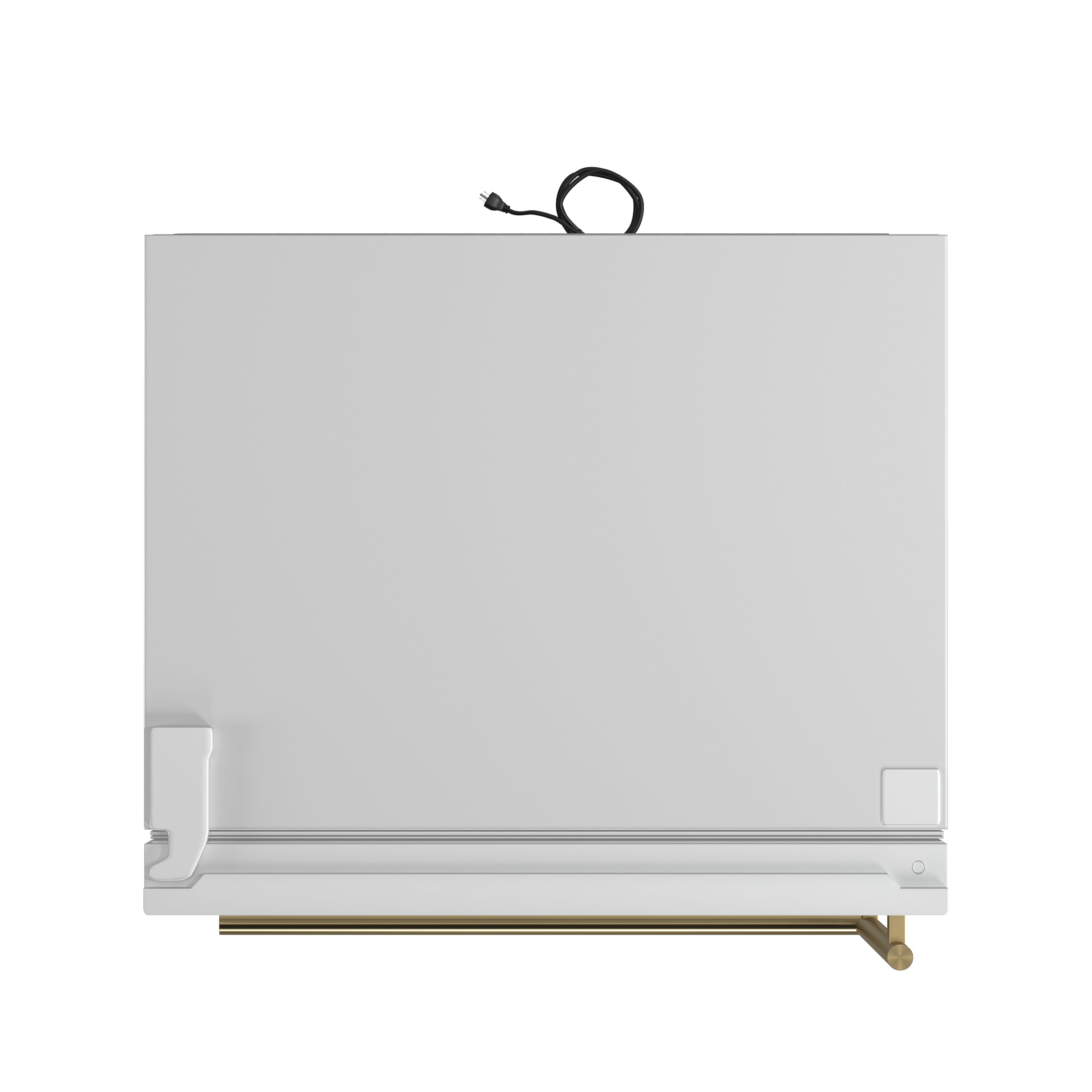 FORNO Espresso Milano 62 in. 34.4 cu. ft. Side-by-Side Refrigerator with Ice Maker, White with Antique Brass Accents (Model FFFFD1787-60WHT)