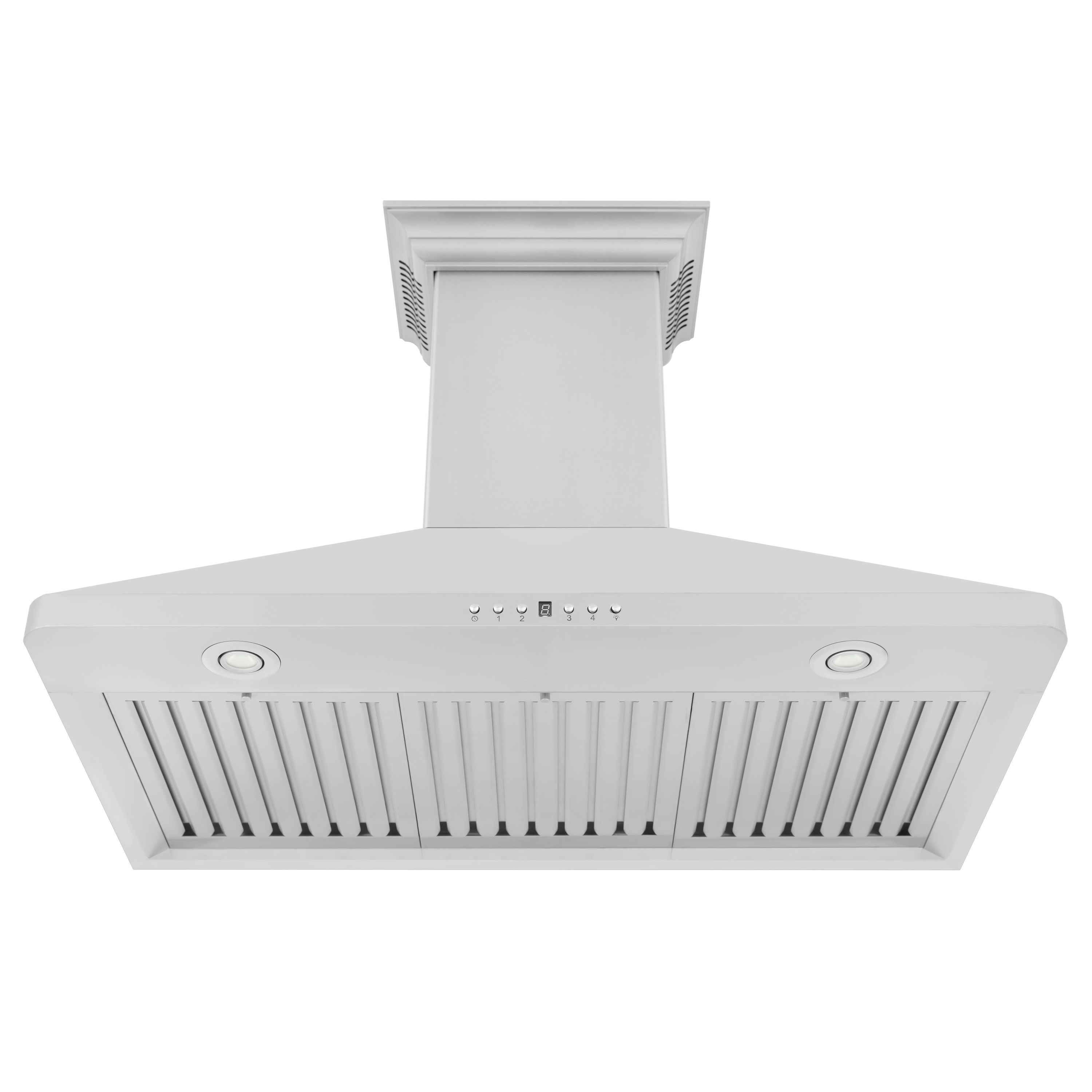 ZLINE 36 in. Wall Mount Range Hood 400 CFM Stainless Steel Built-In CrownSound™ Bluetooth Speakers (KF1CRN-BT-36)